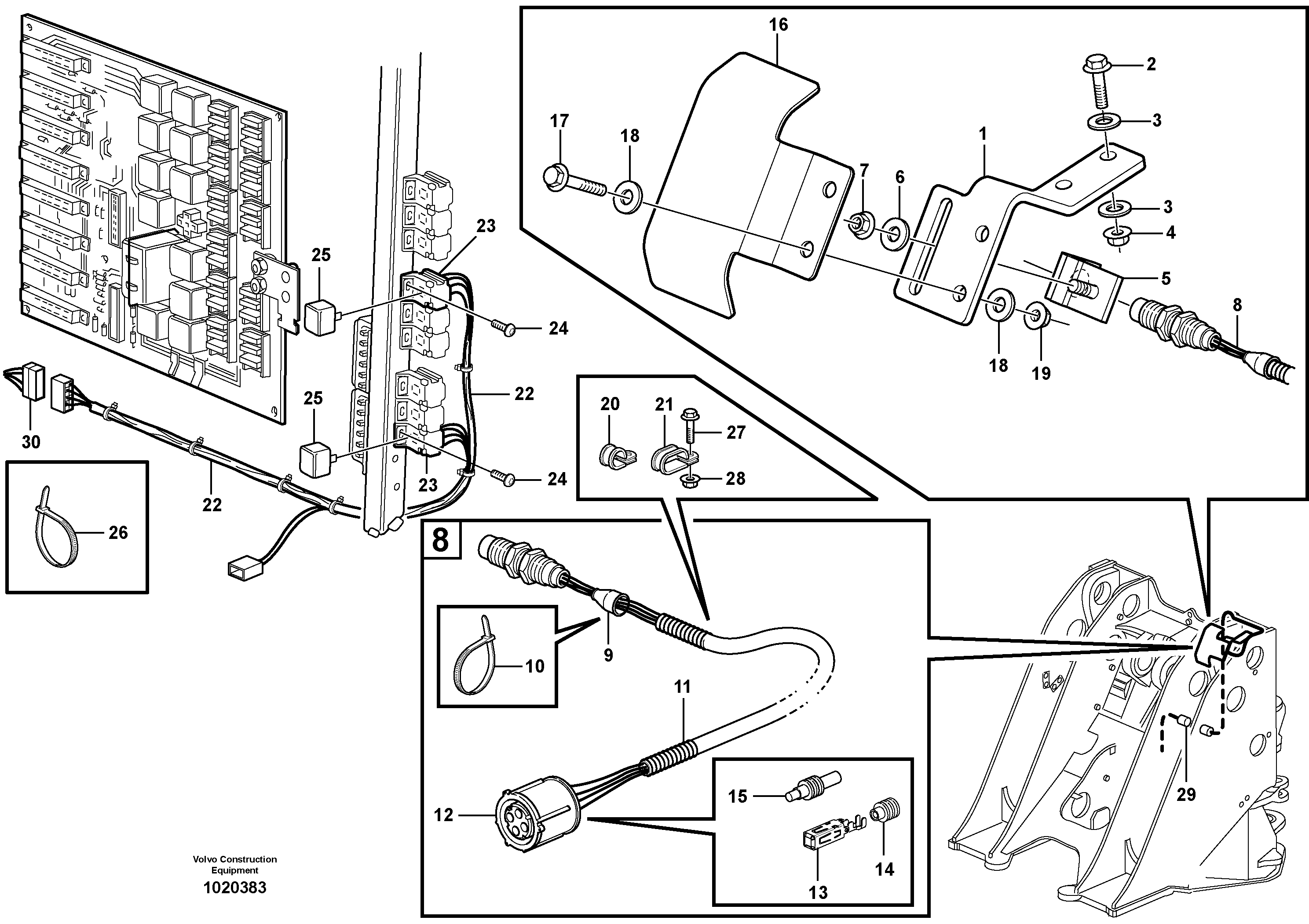 Cable Harness, return to dig  82890 — volvo parts diagram