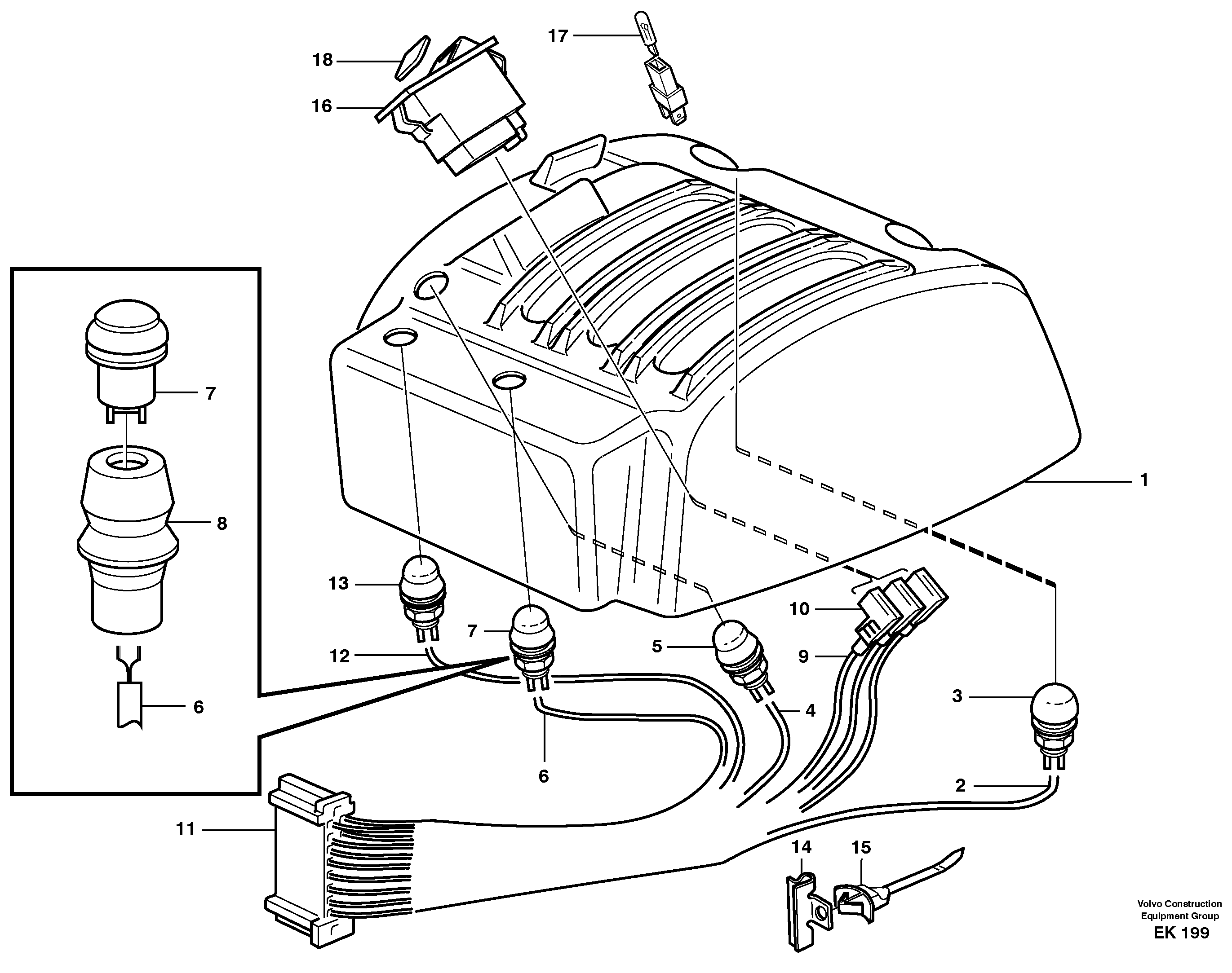 Cable harnesses, servo valve. — volvo parts diagram