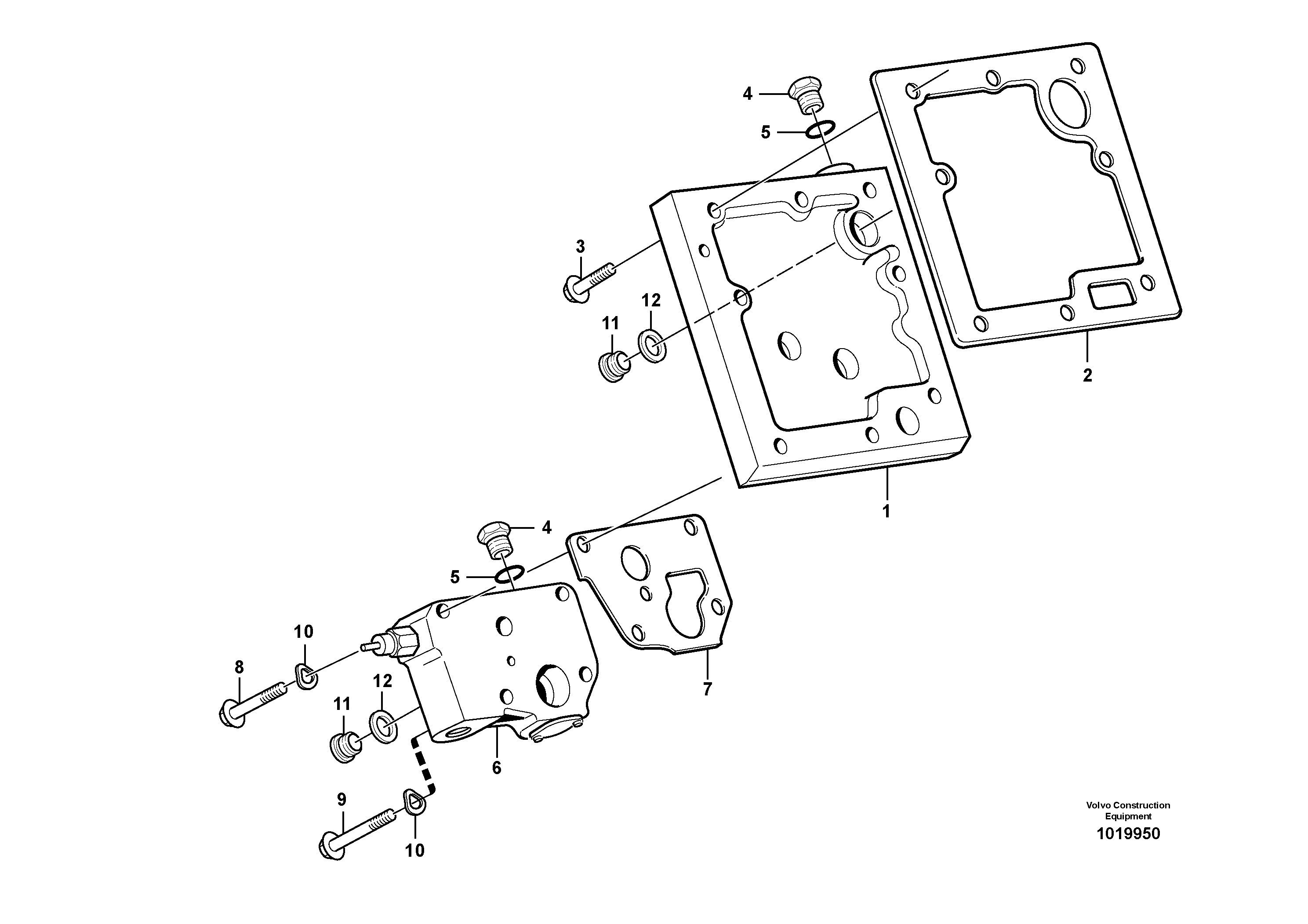 Lubricating oil valve with fitting parts — volvo parts diagram