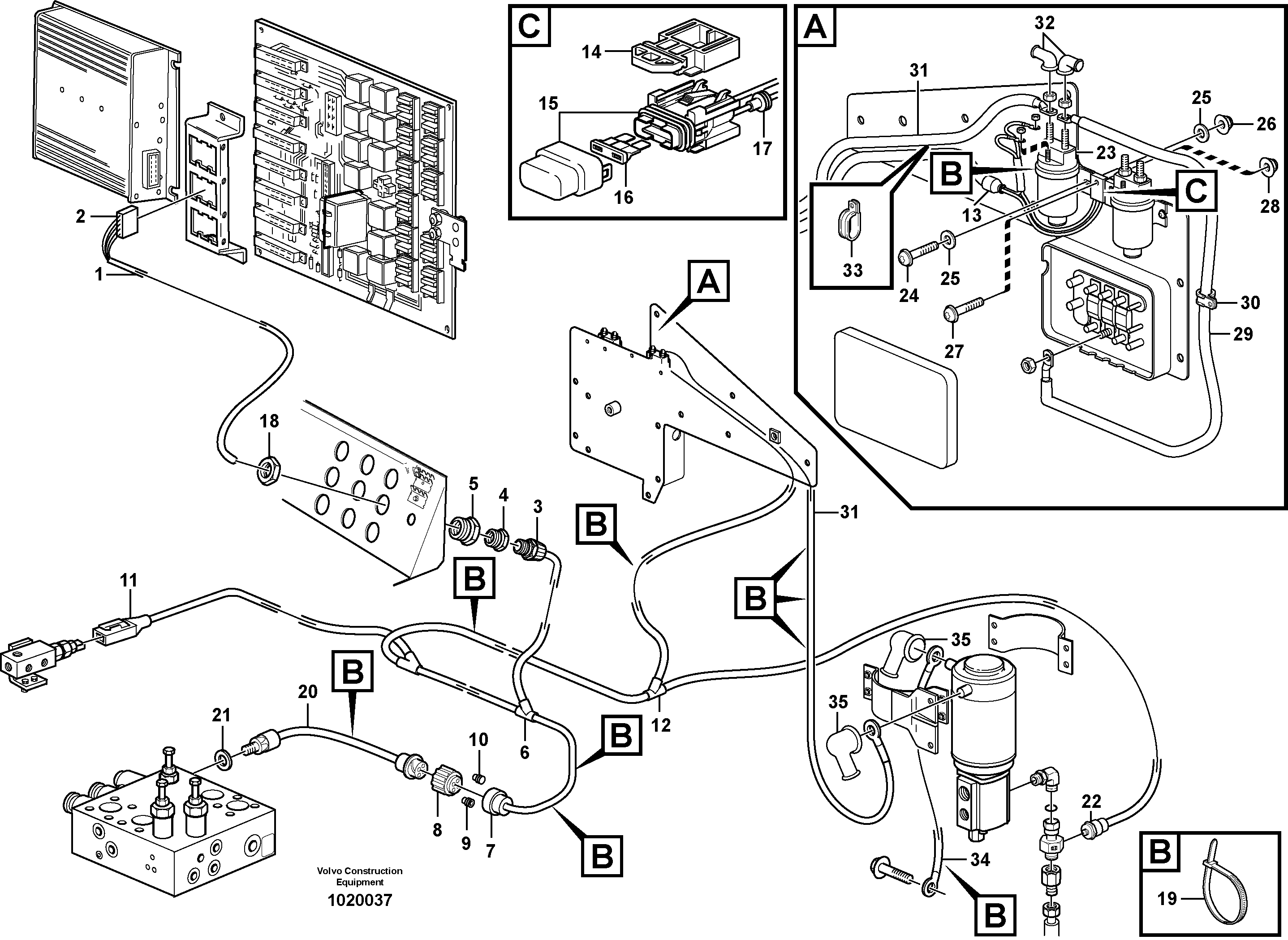 Cable harness, secondary steering system.  83178 — volvo parts diagram