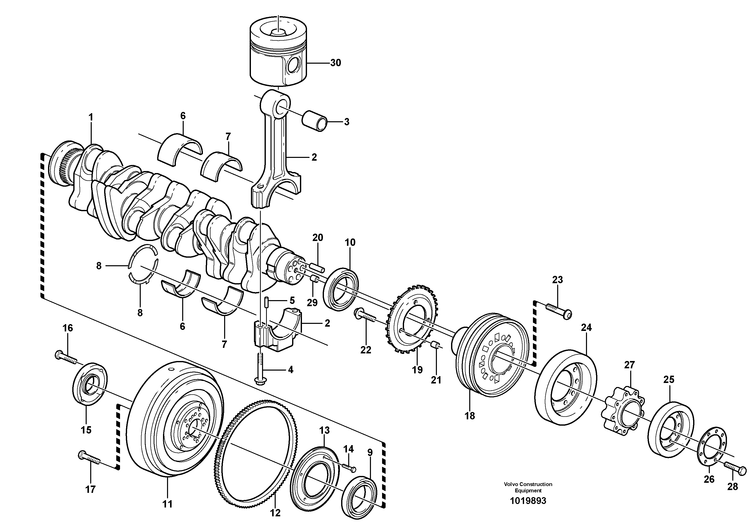 Crankshaft and related parts — volvo parts diagram
