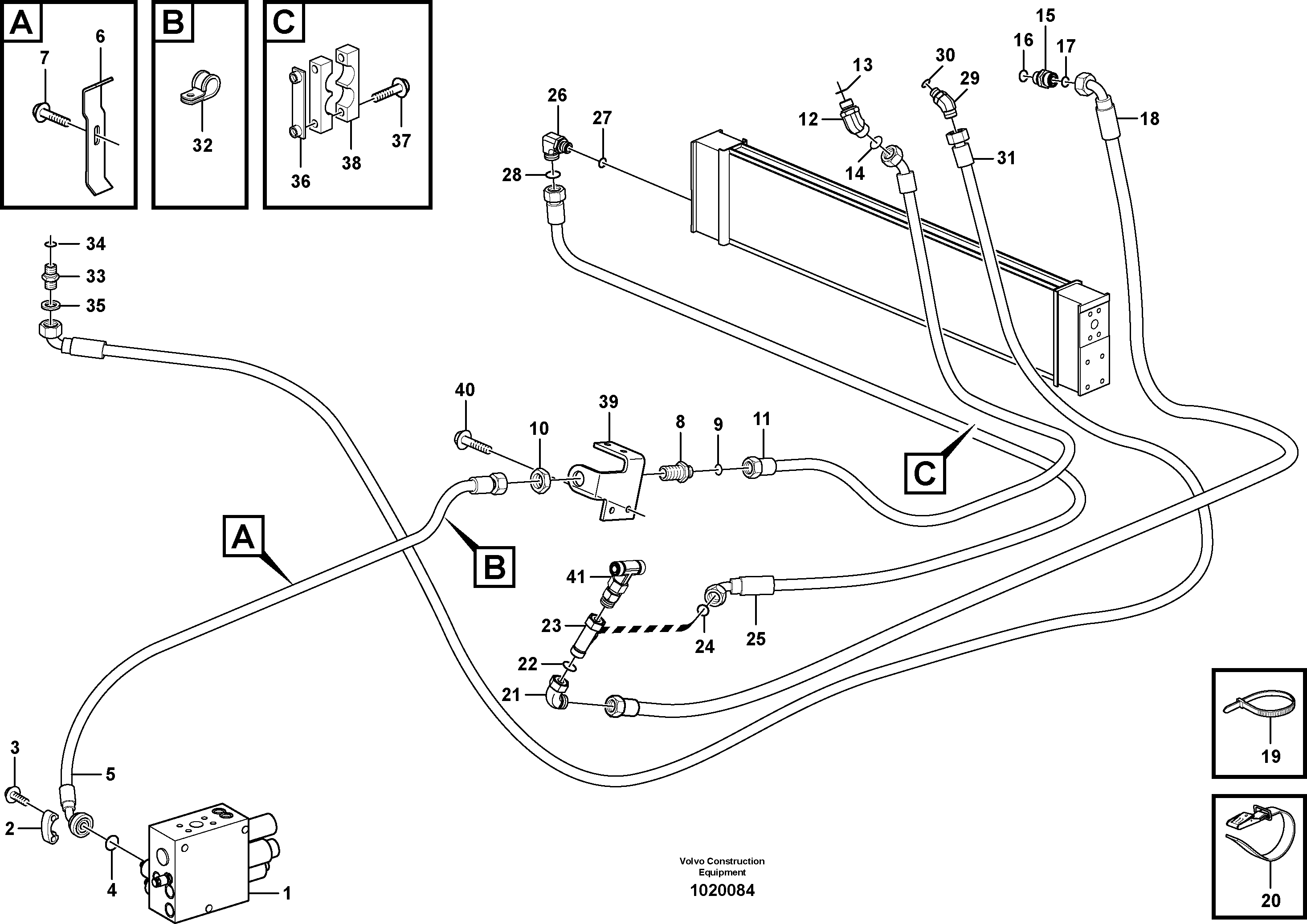 Hoses to fan drive — volvo parts diagram