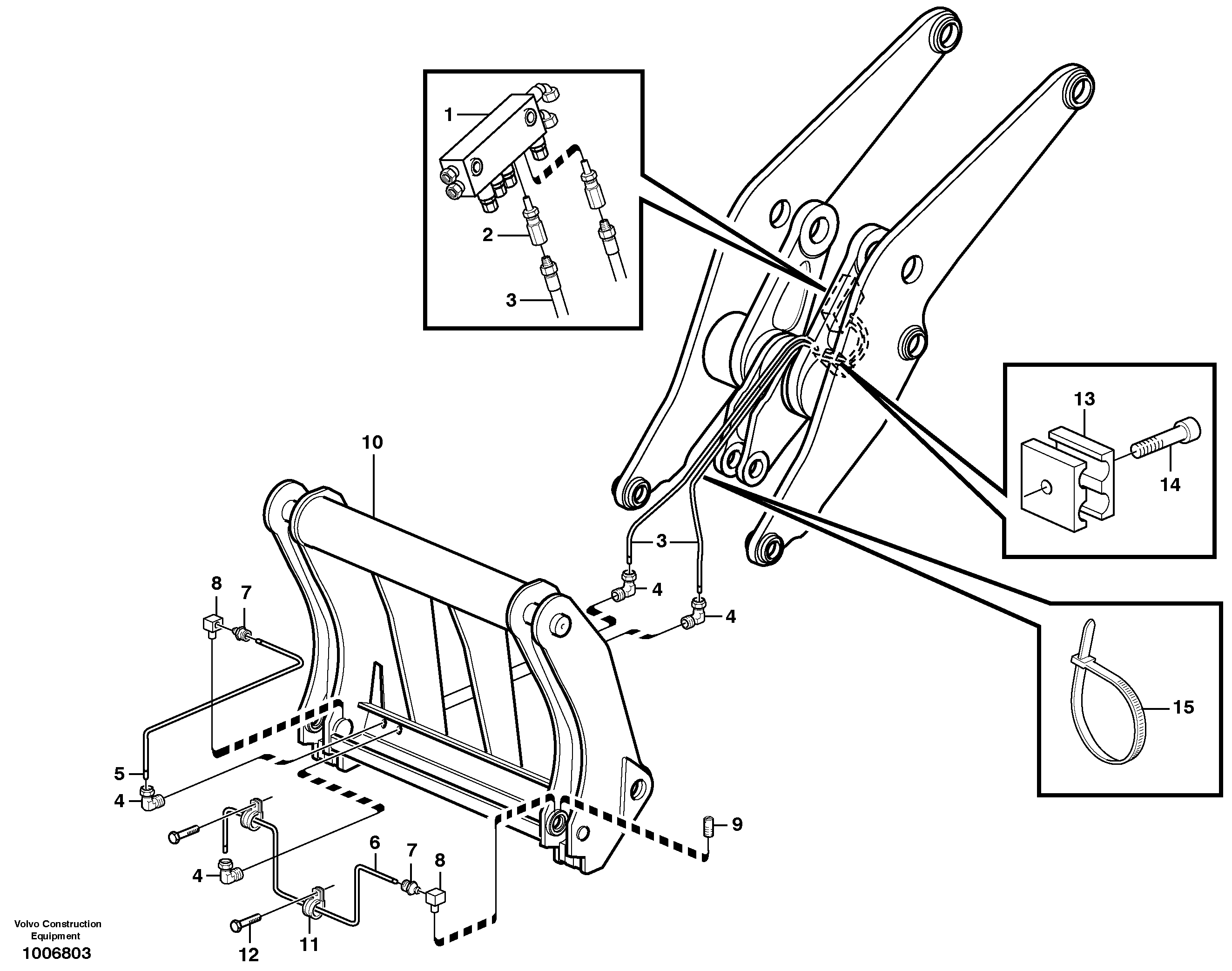 Central lubrication for tool bar.  94811 — volvo parts diagram