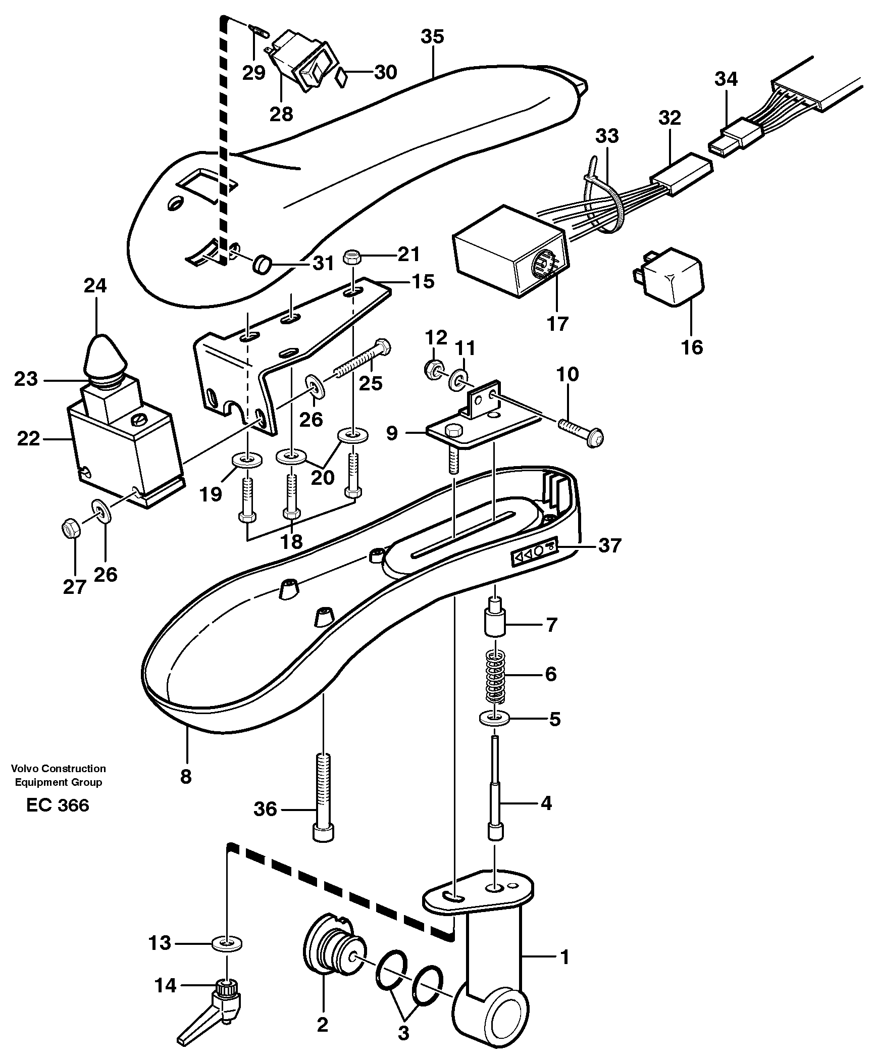 Arm rest.  80780 — volvo parts diagram