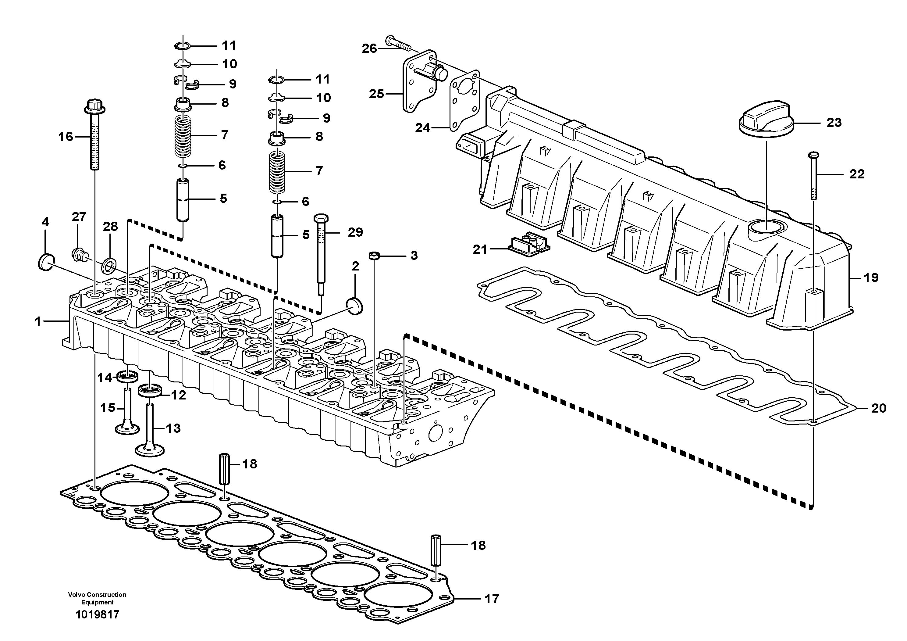 Cylinder head — volvo parts diagram