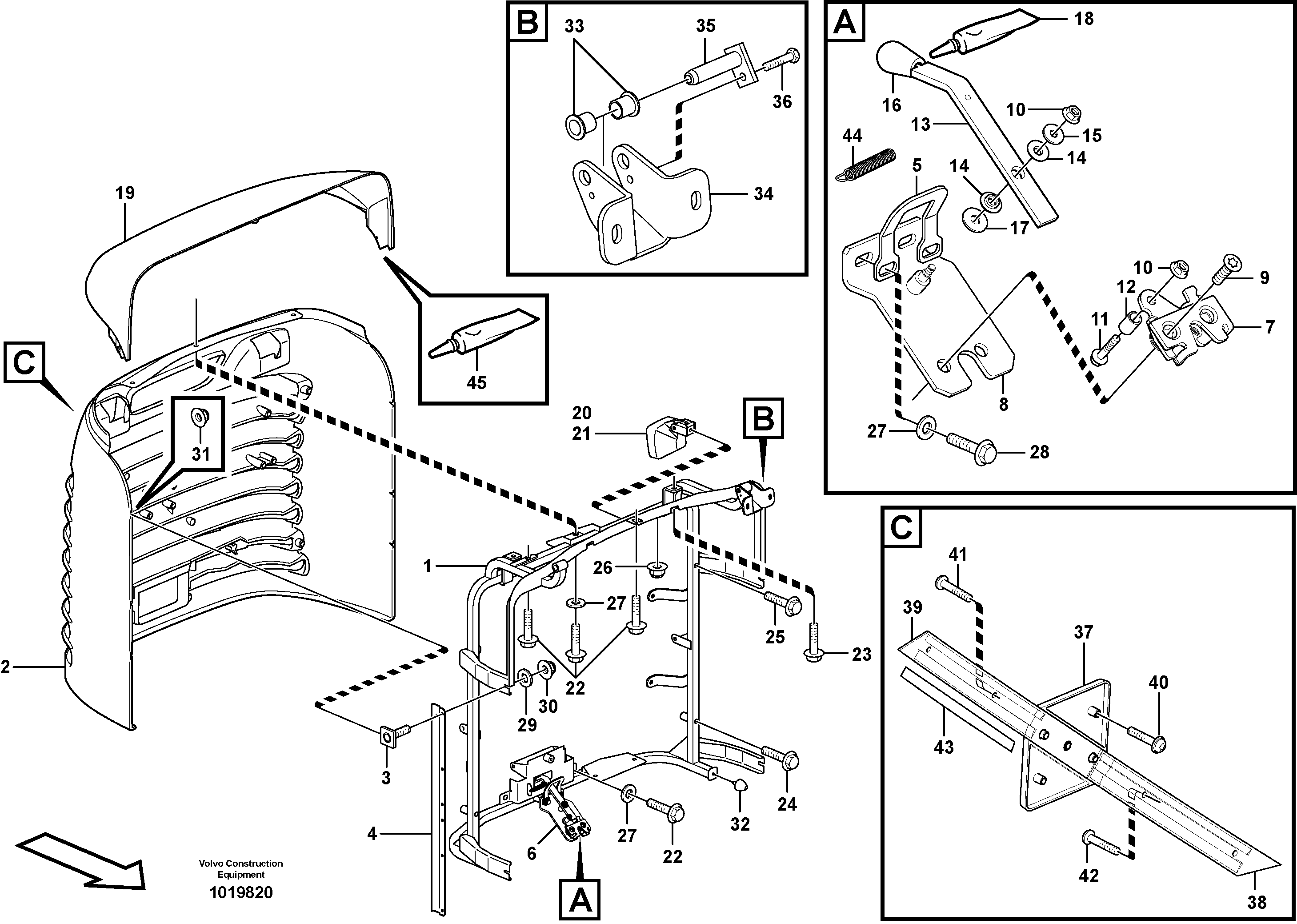 Radiator casing — volvo parts diagram