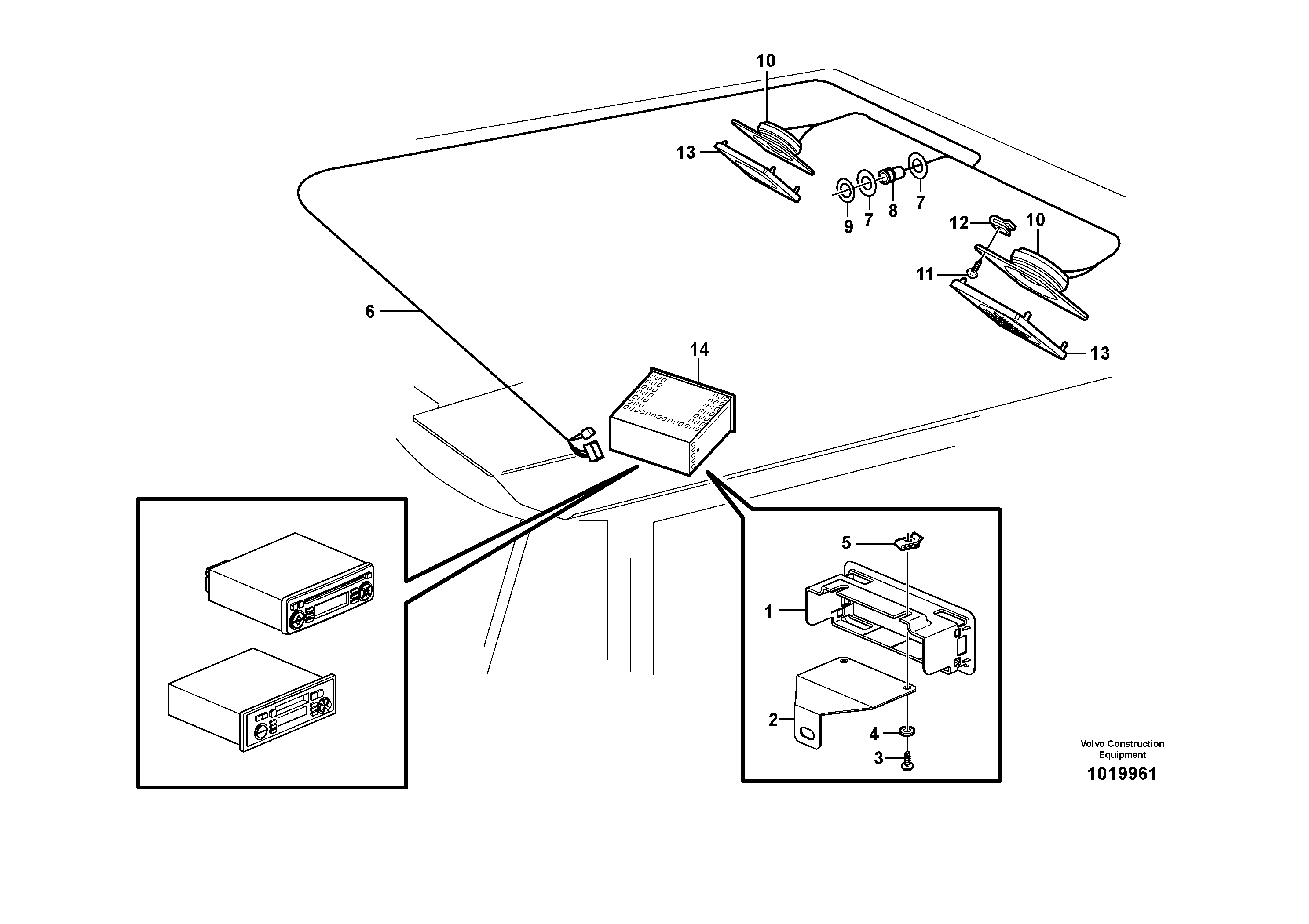 Radio bracket.  82975, 82976, 82977, 82978, 83089, 83229, 83230 — volvo parts diagram