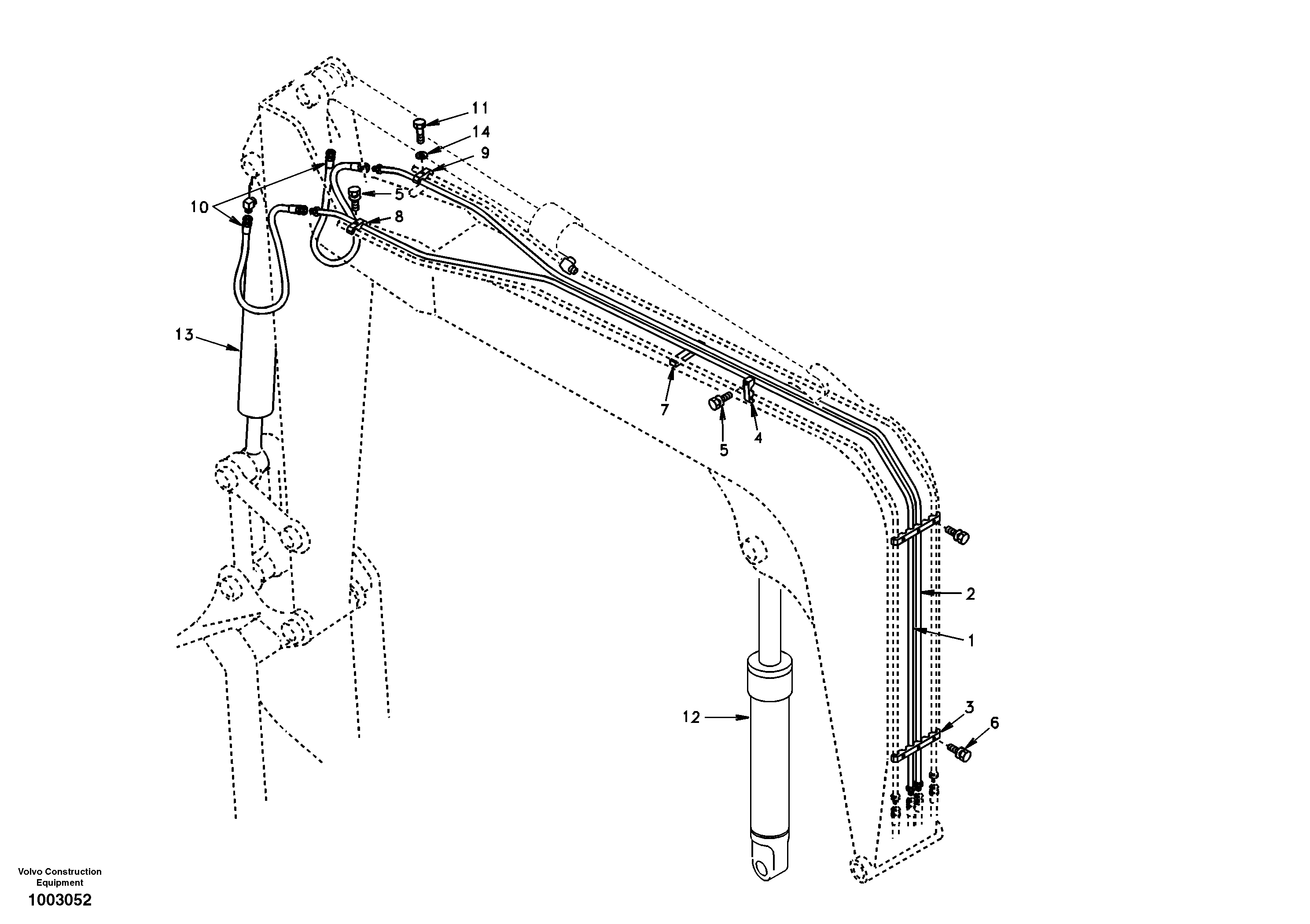 Working hydraulic, boom — volvo parts diagram