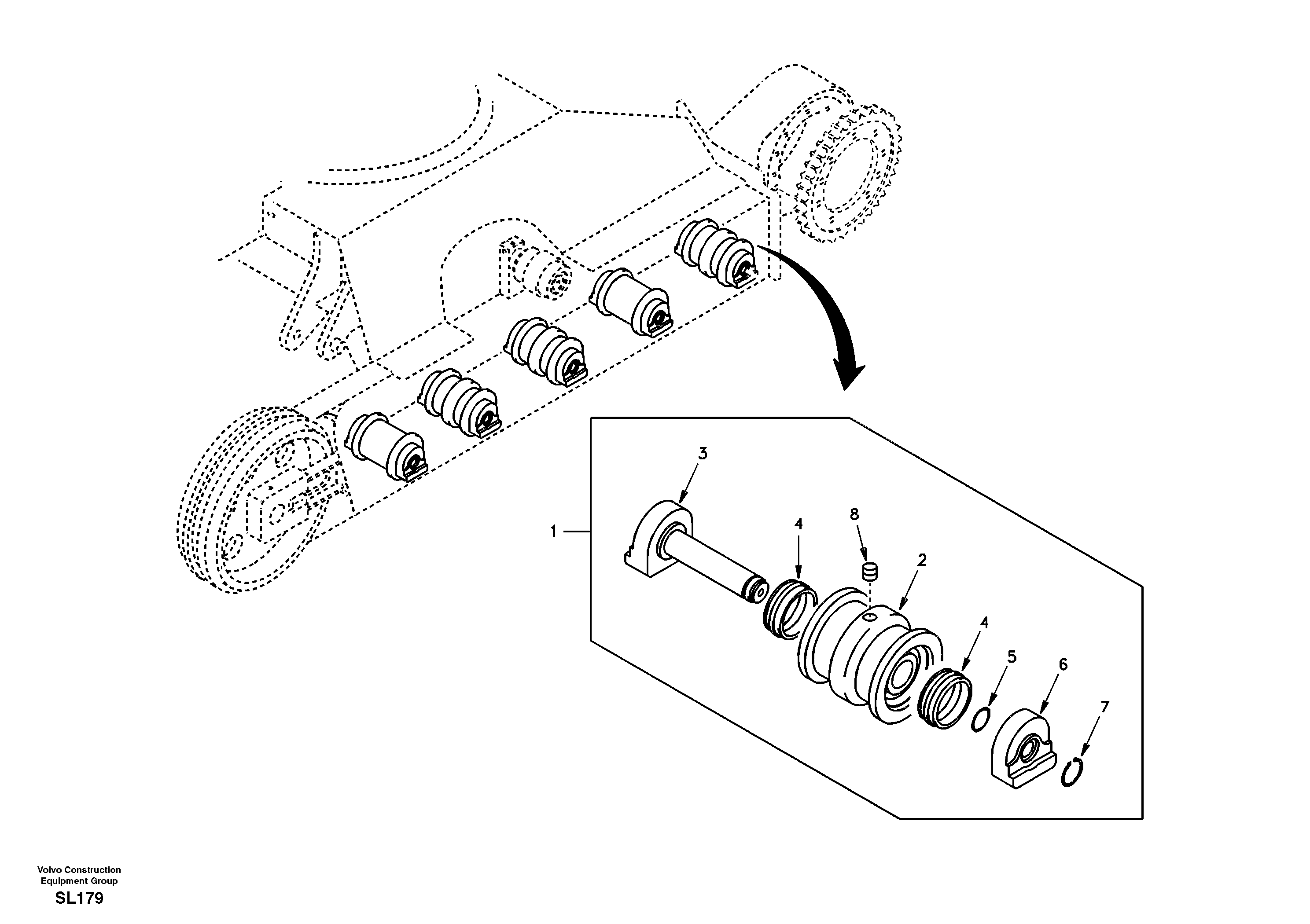 Bottom roller — volvo parts diagram