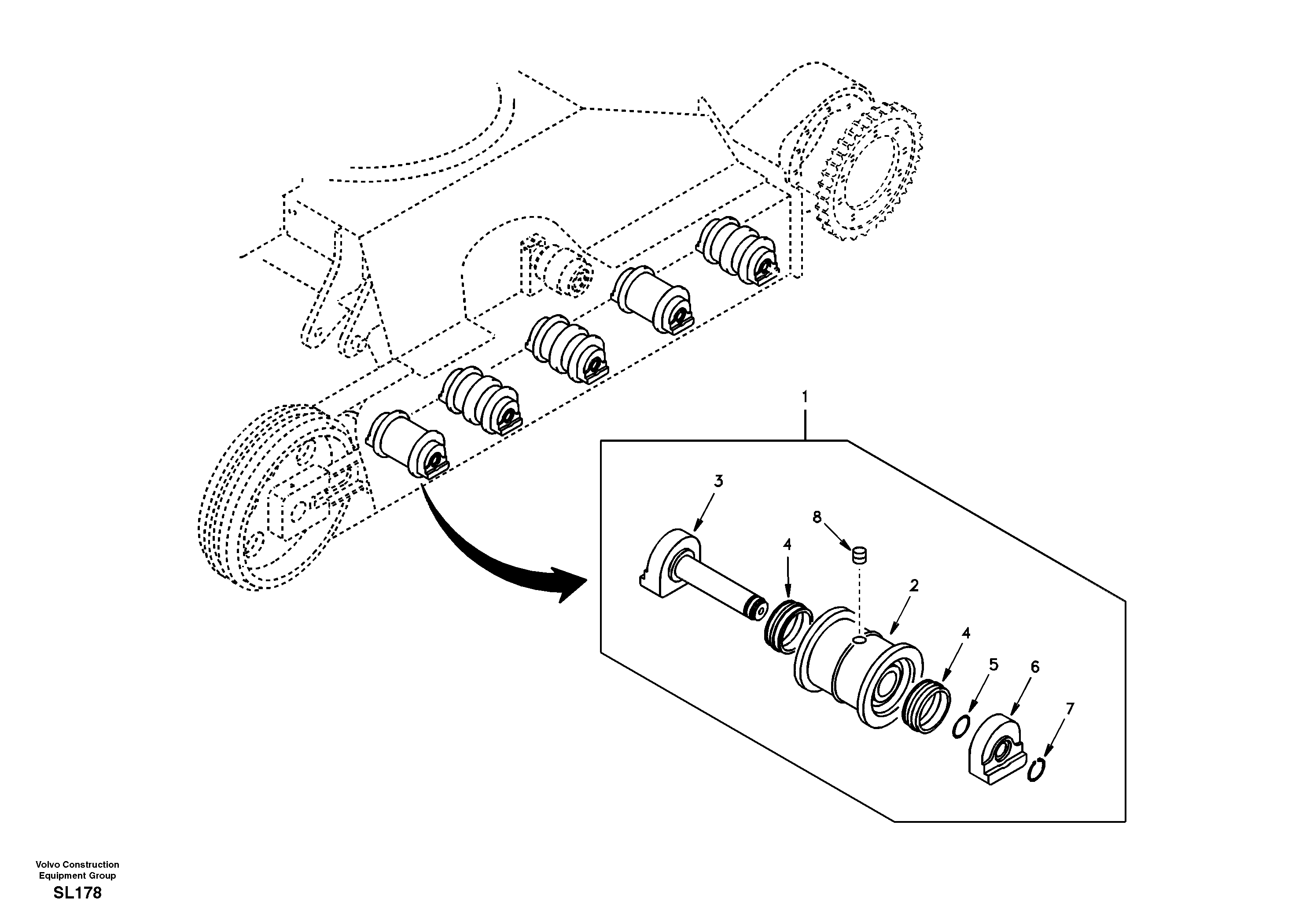 Bottom roller — volvo parts diagram