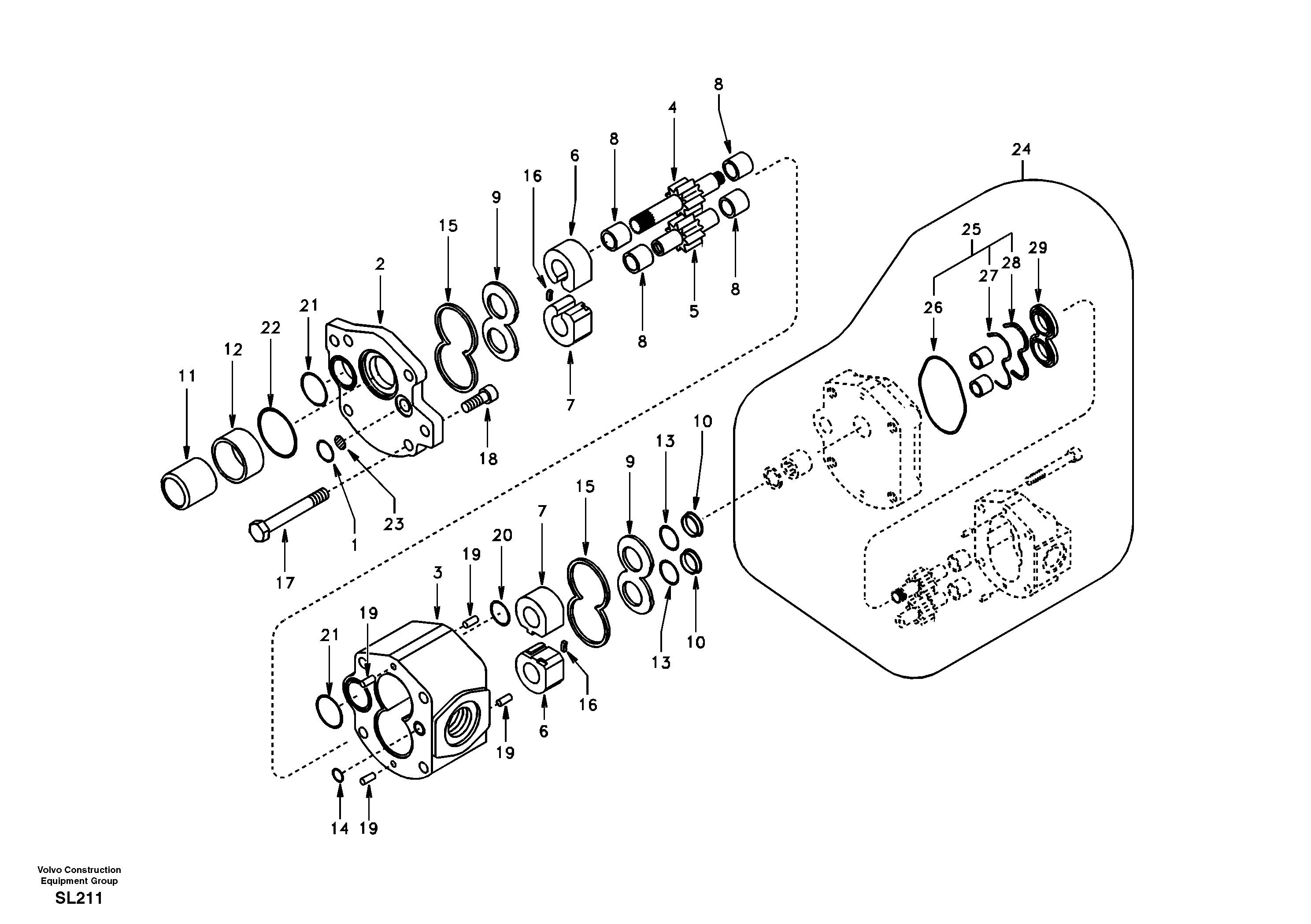 Hydraulic gear pump — volvo parts diagram