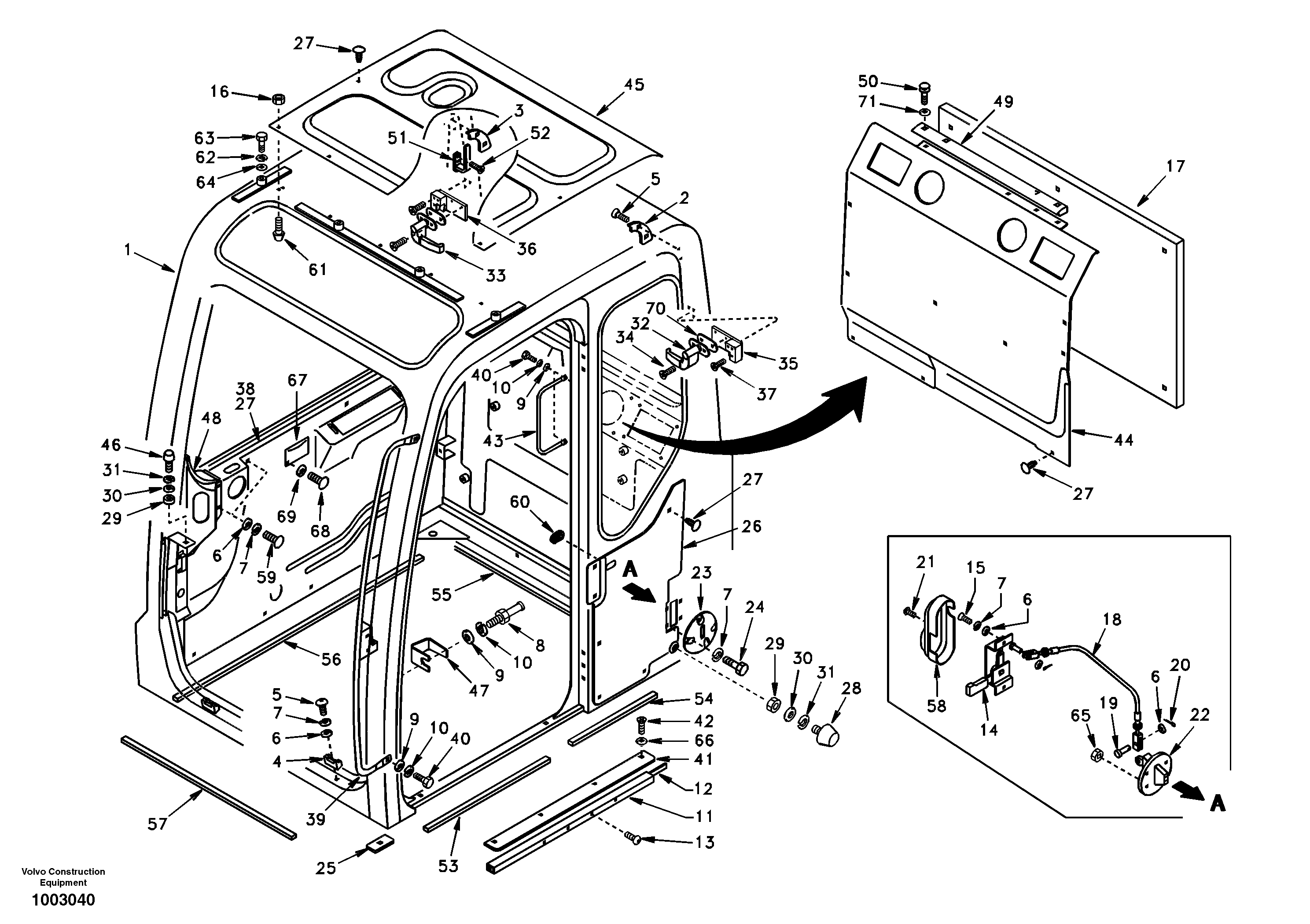 Operator's cab — volvo parts diagram