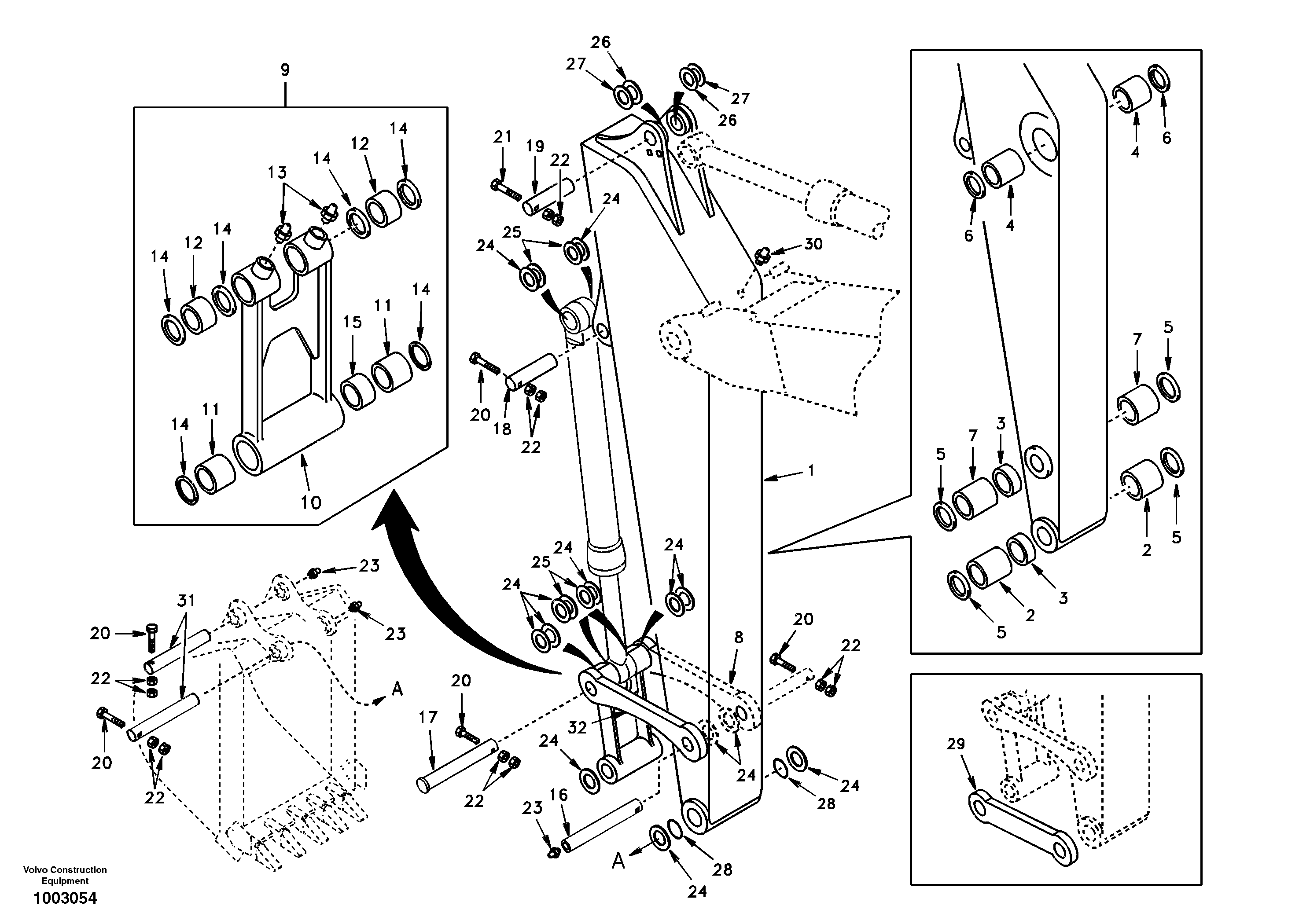 Links to dipper arm — volvo parts diagram