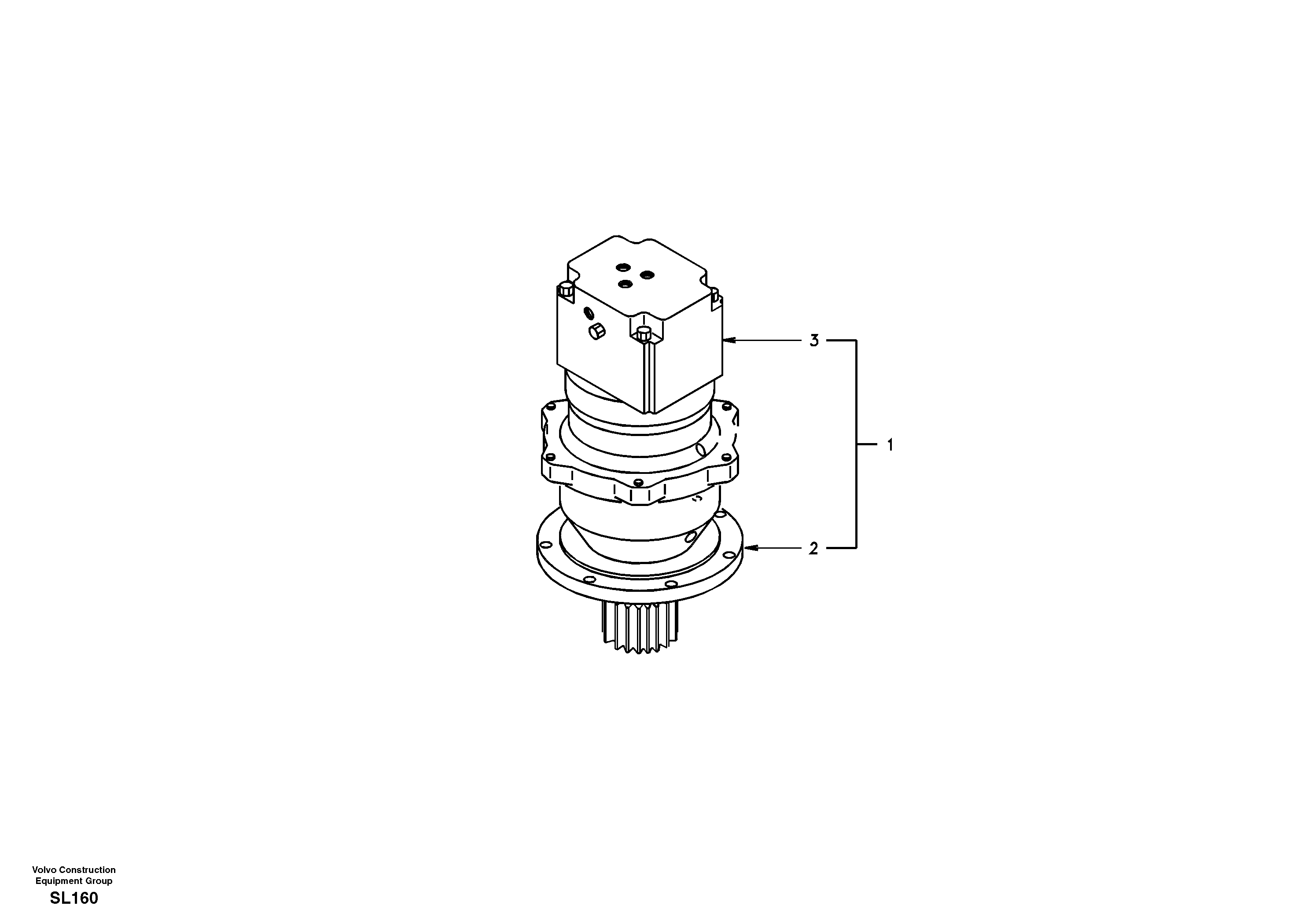 Swing motor with mounting parts — volvo parts diagram