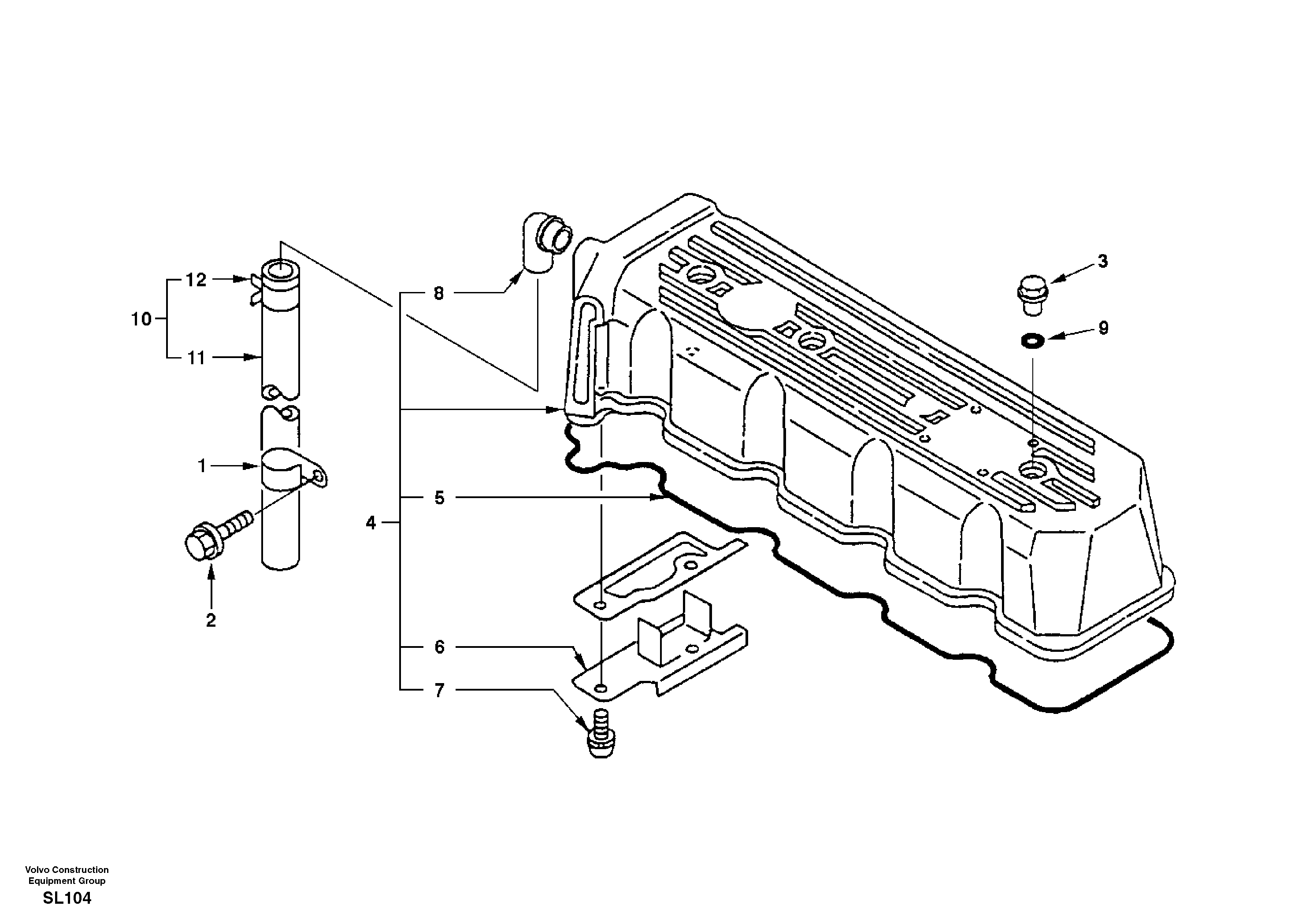 Valve cover — volvo parts diagram