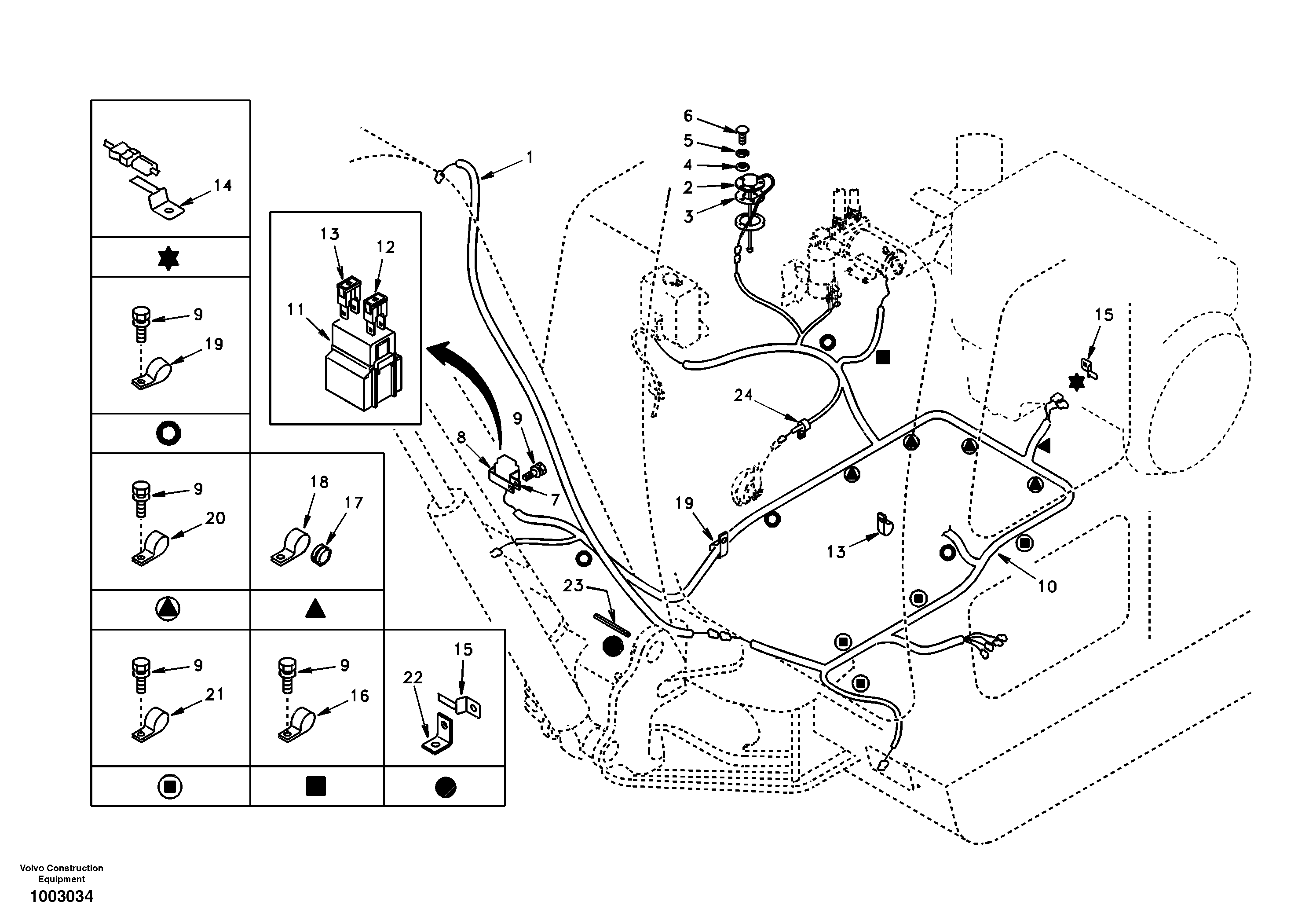 Cable and wire harness, main — volvo parts diagram