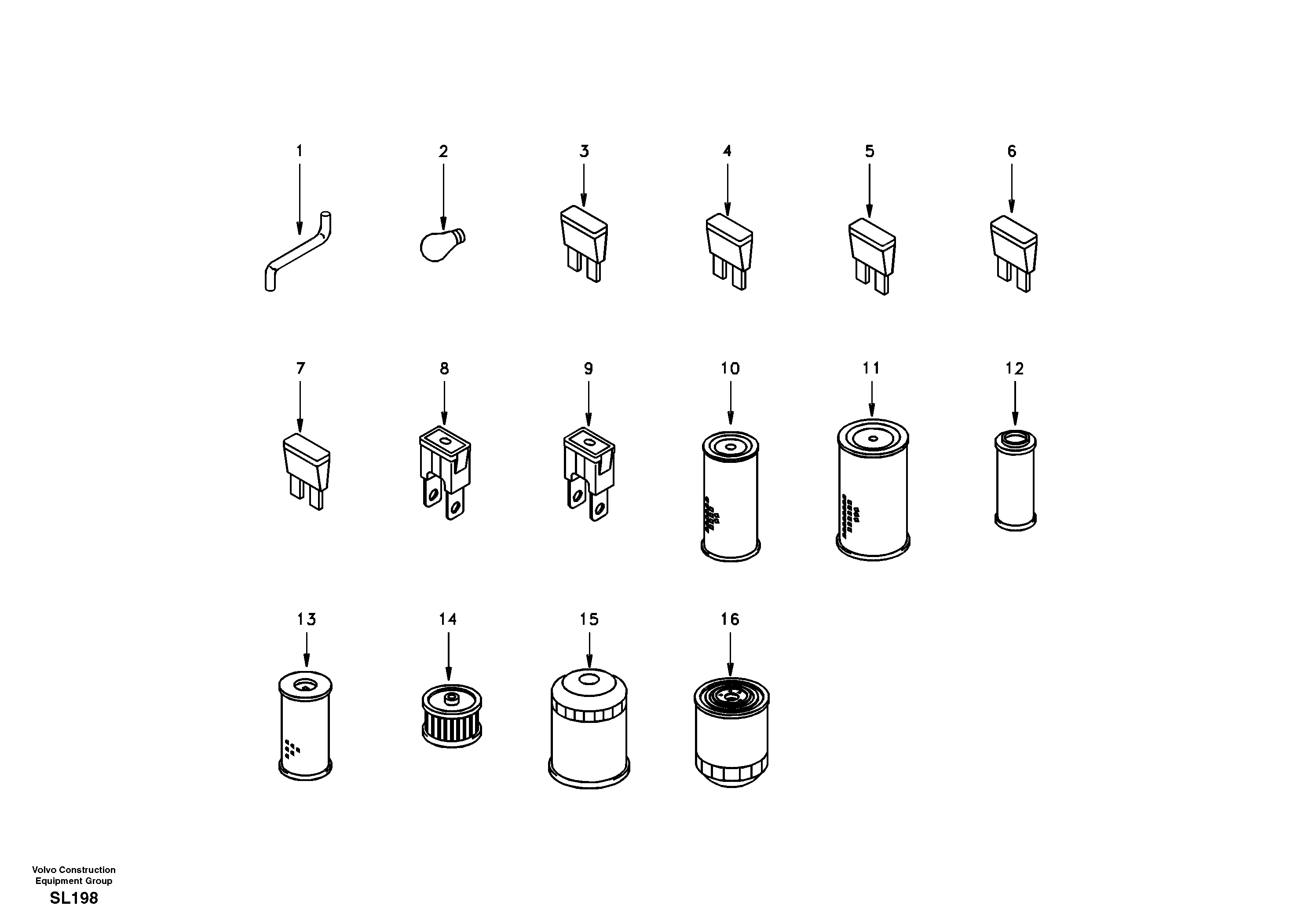 Spare parts kit  OPT FOR USA AND EUROPE — volvo parts diagram