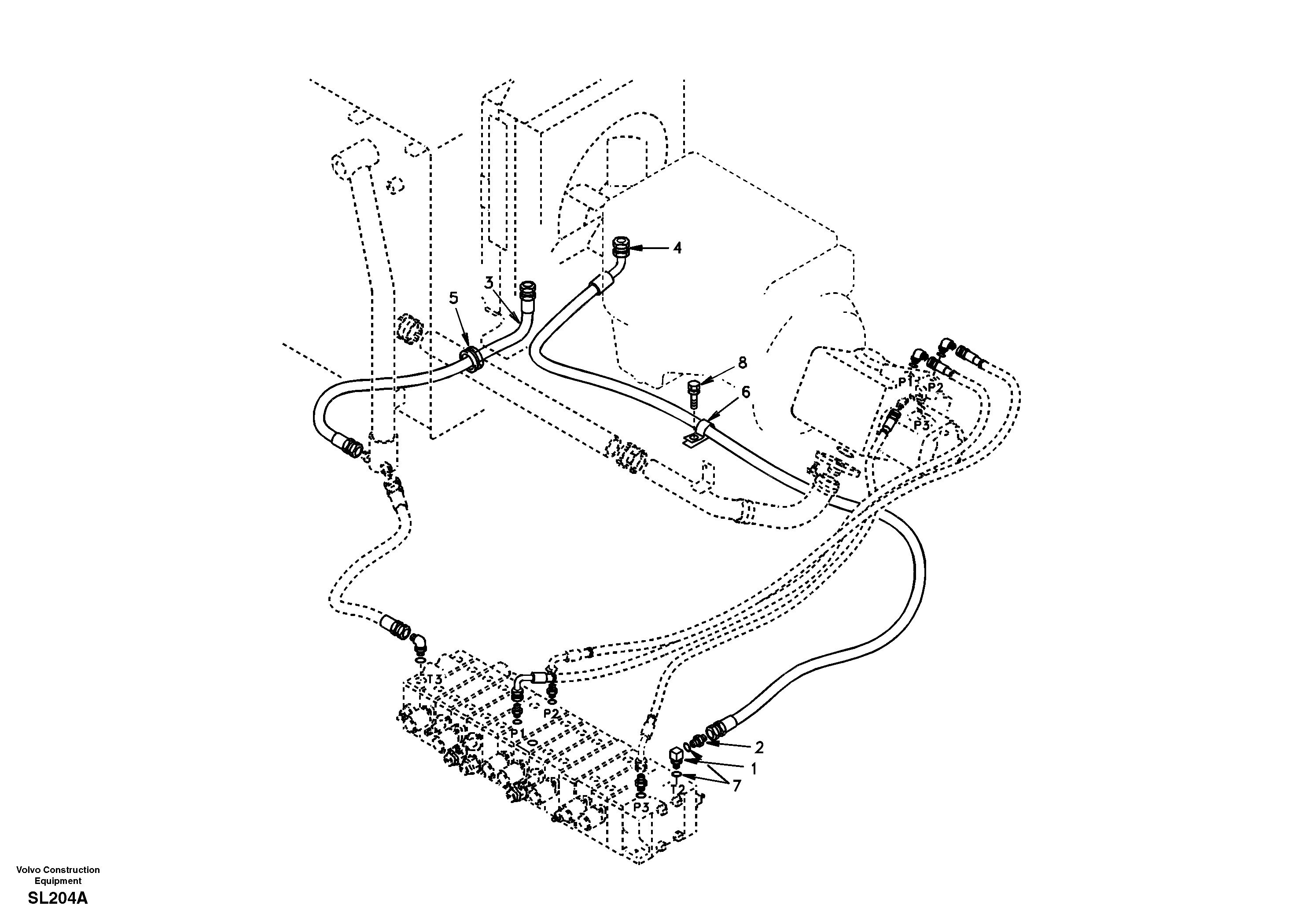 Hydraulic system, hydraulic tank to hydraulic oil cooler — volvo parts diagram