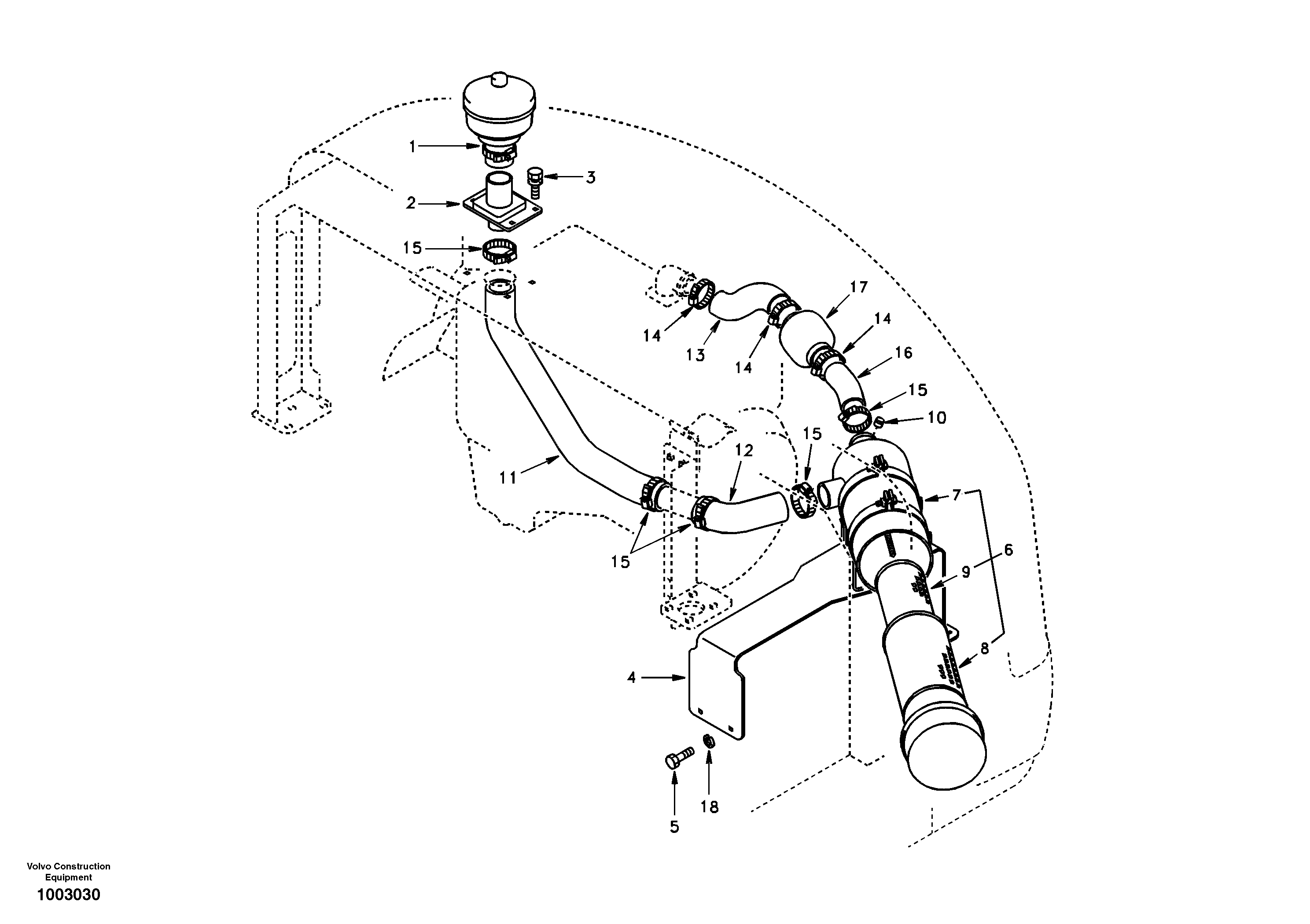 Inlet system, pre-cleaner — volvo parts diagram