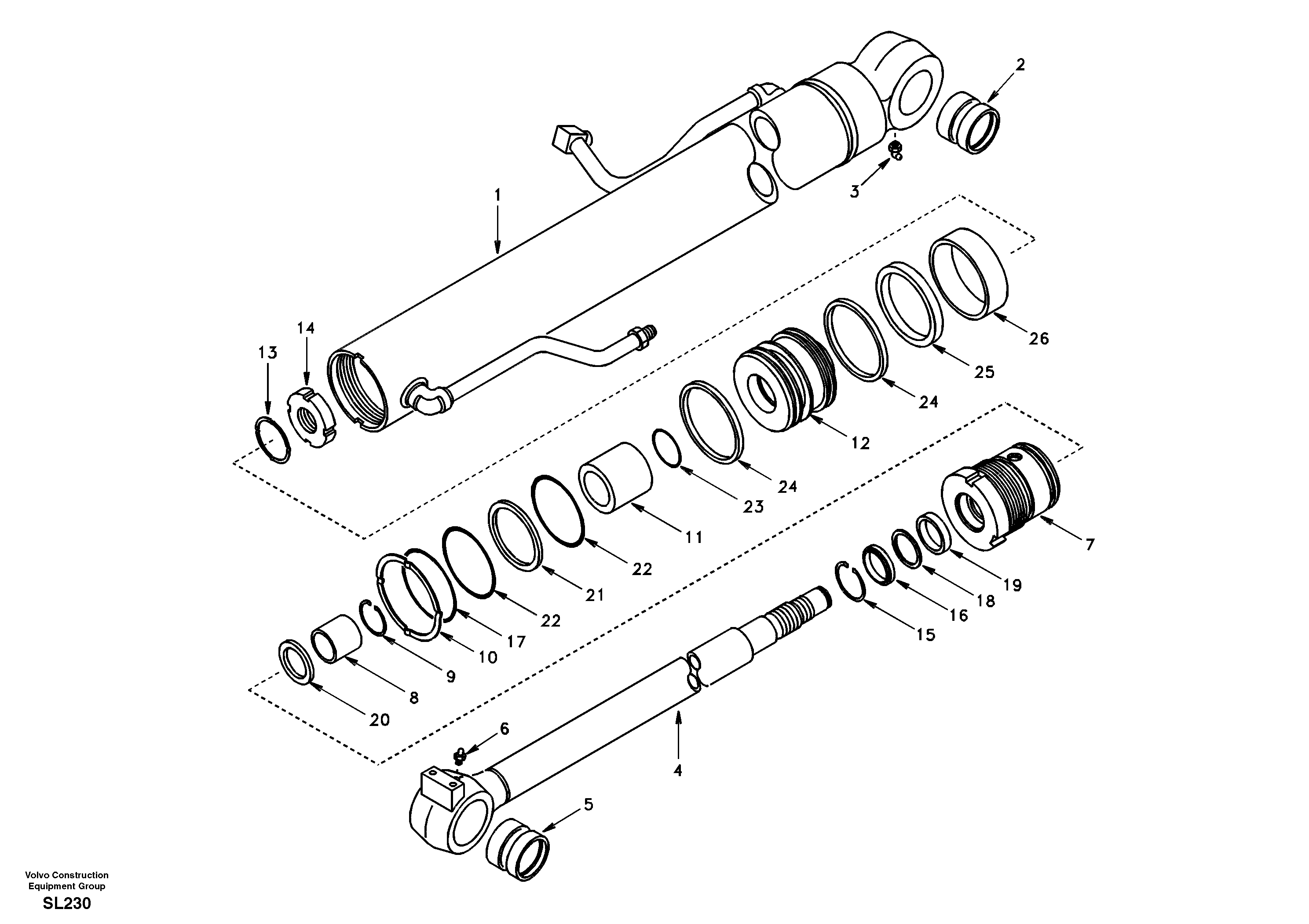 Boom cylinder — volvo parts diagram