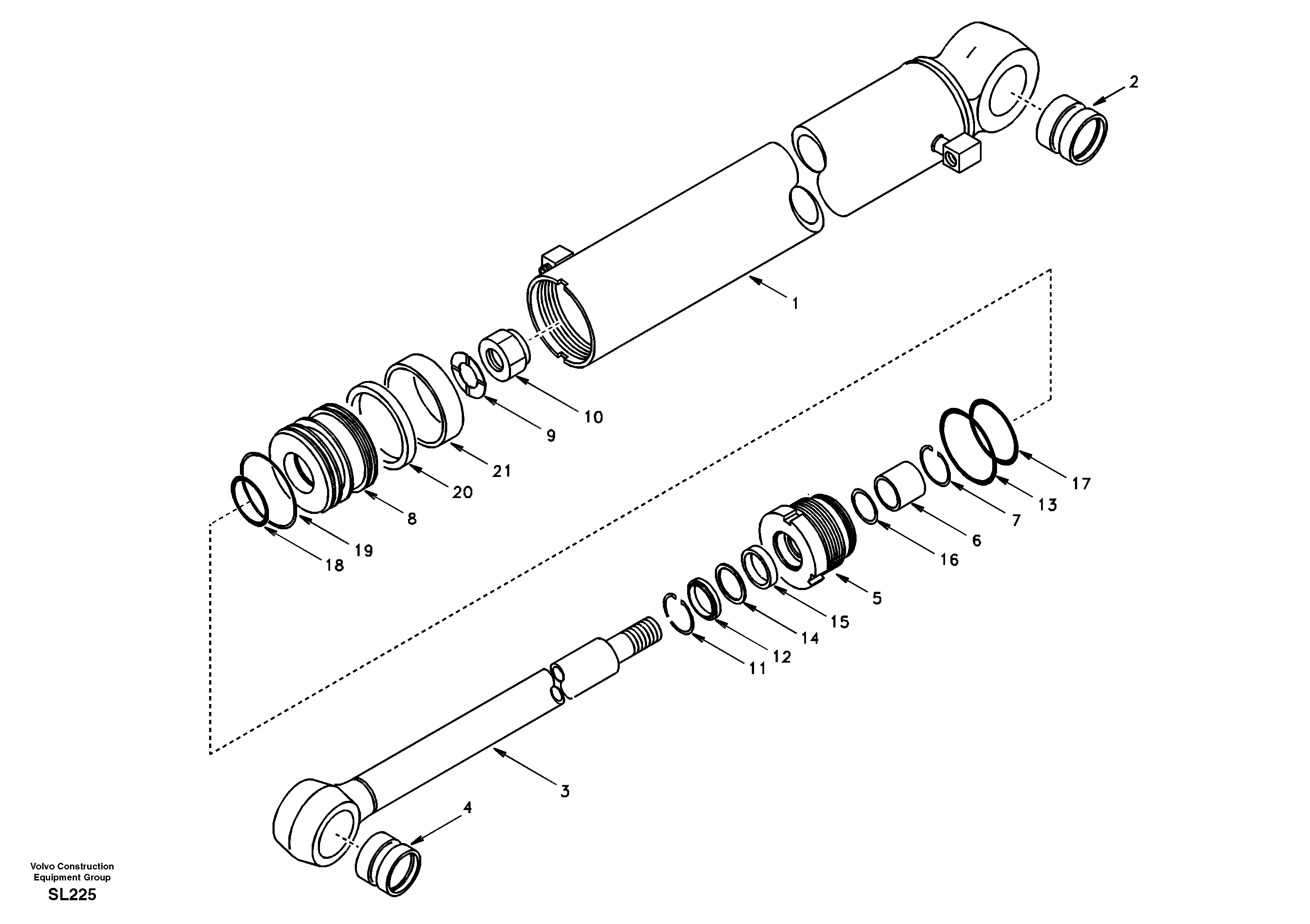 Dozer blade cylinder — volvo parts diagram
