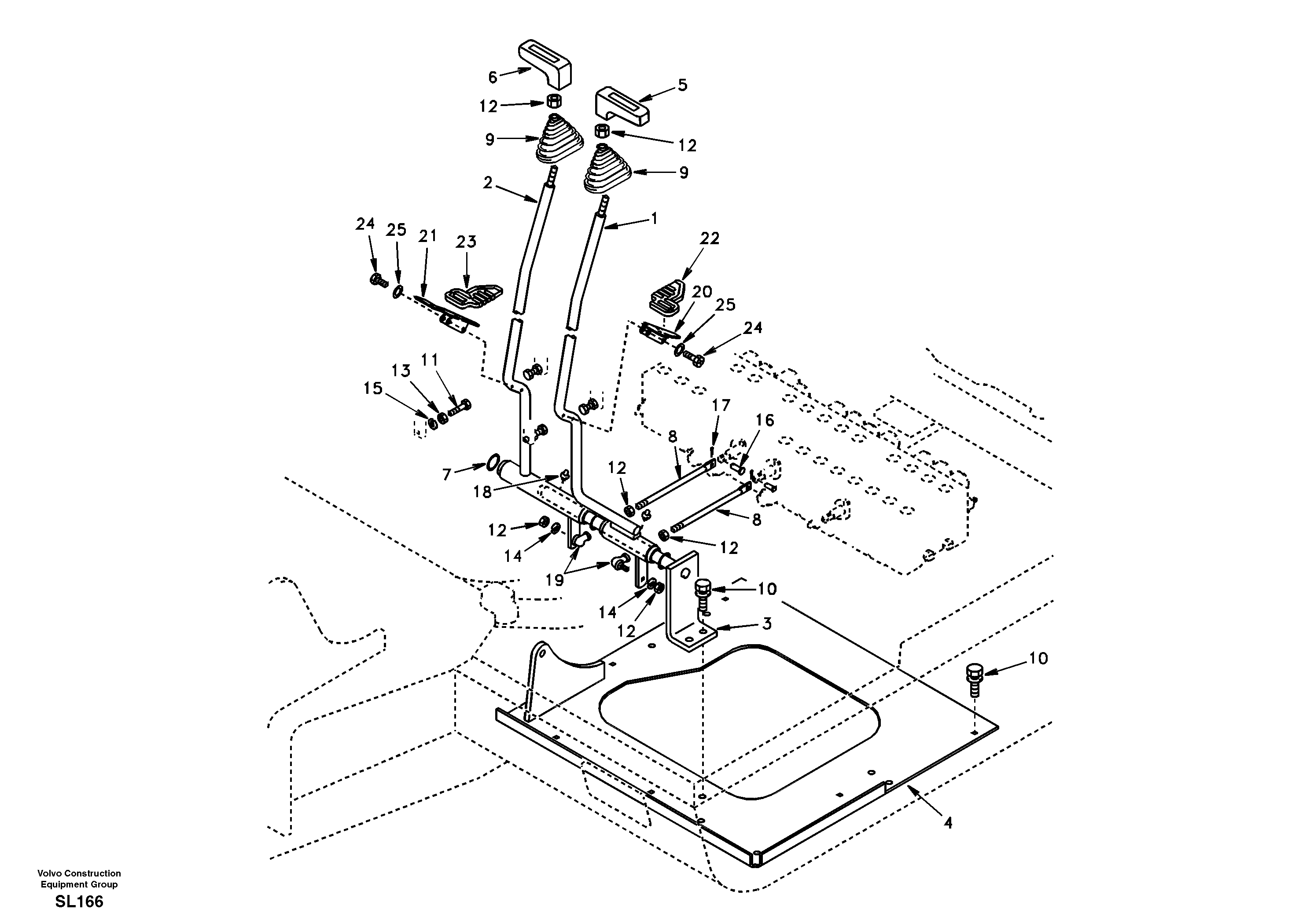 Control links, travel — volvo parts diagram