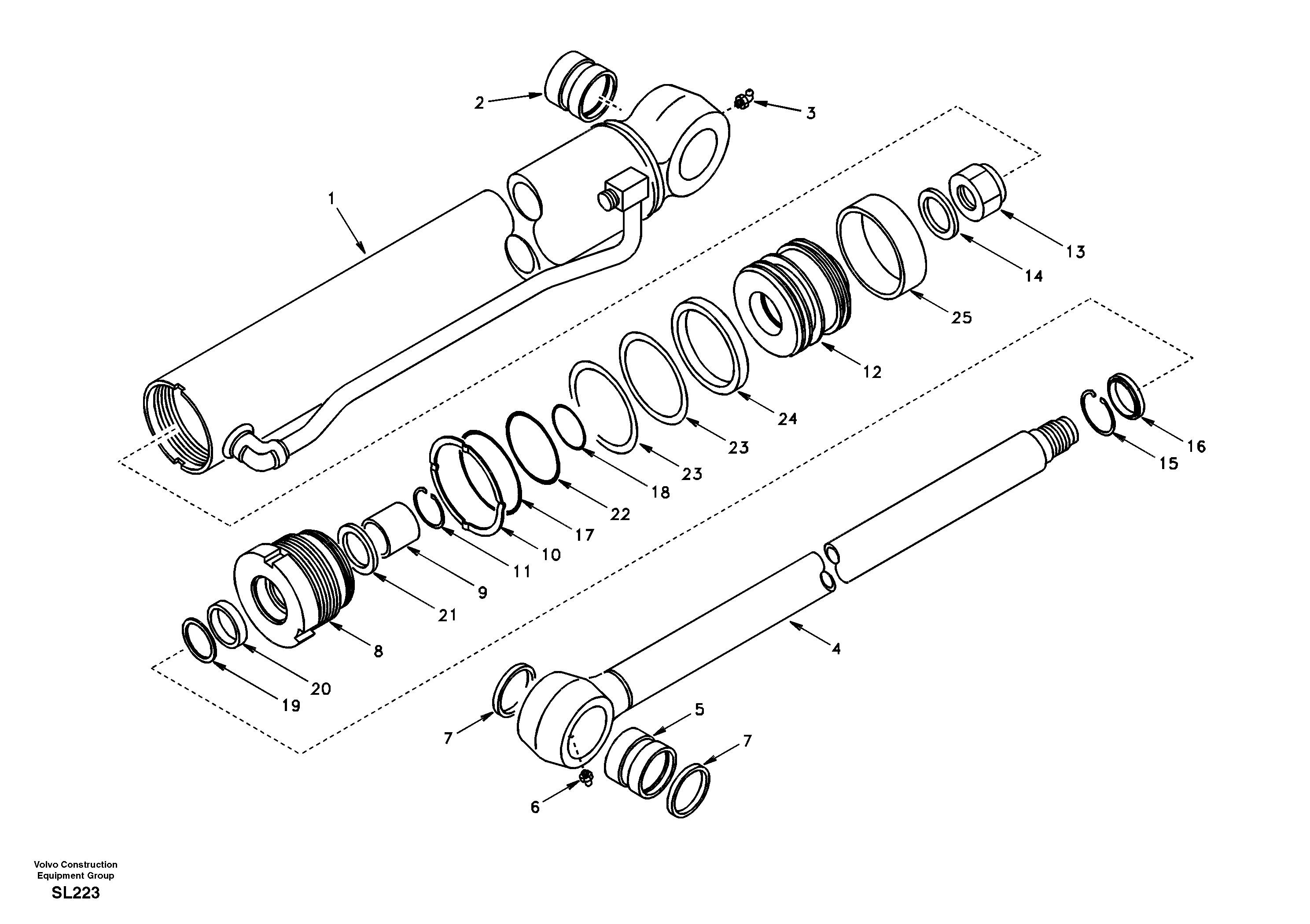 Bucket cylinder — volvo parts diagram