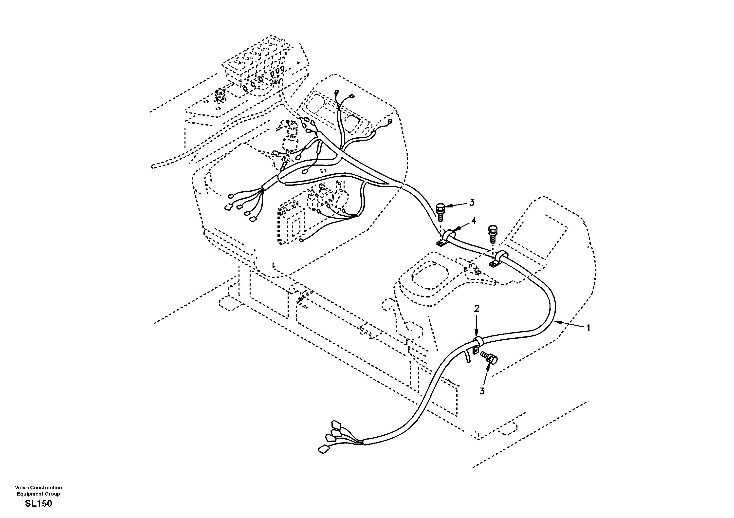 Cable and wire harness, instrument panel — volvo parts diagram