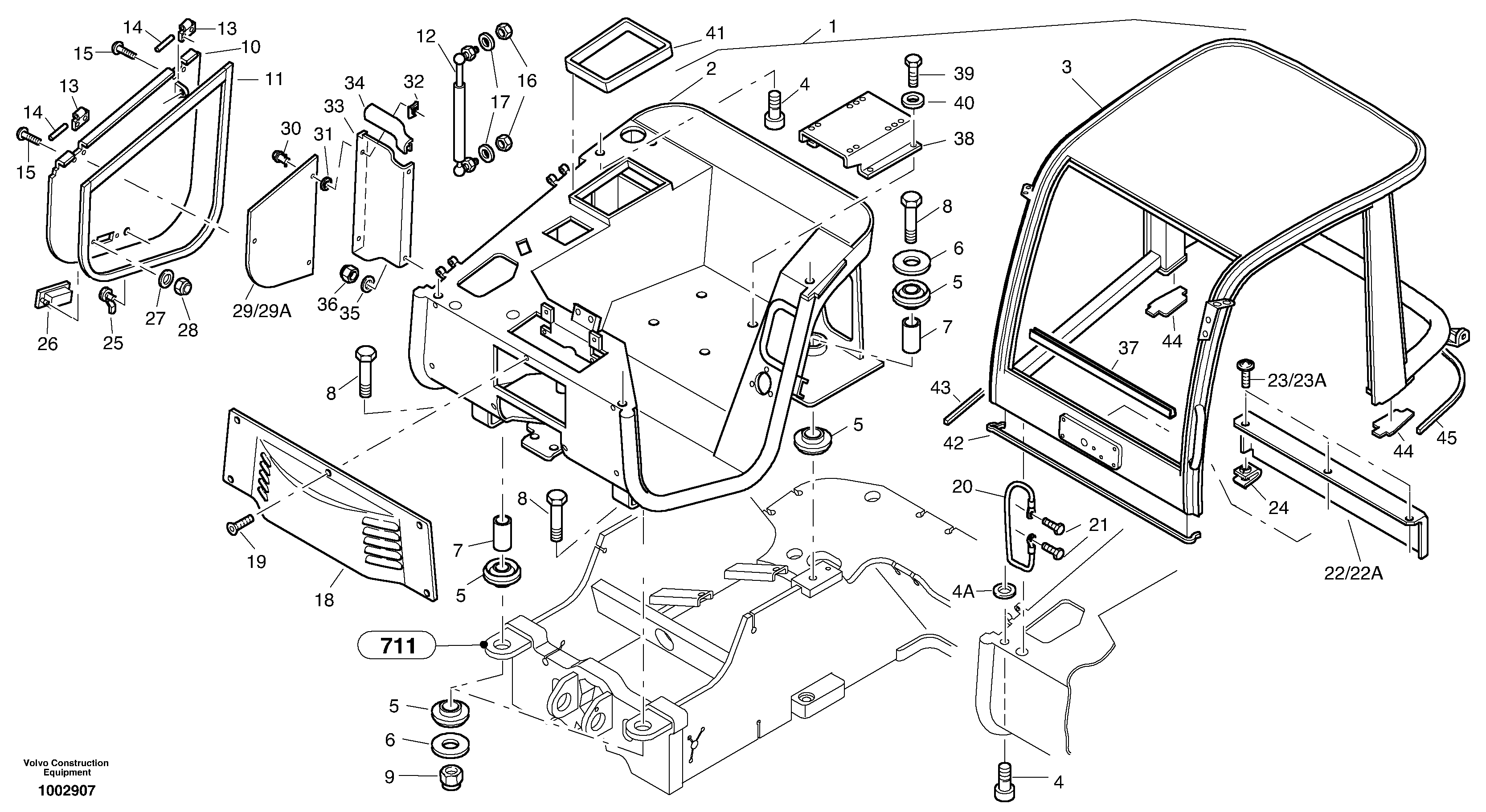 Cab frame — volvo parts diagram