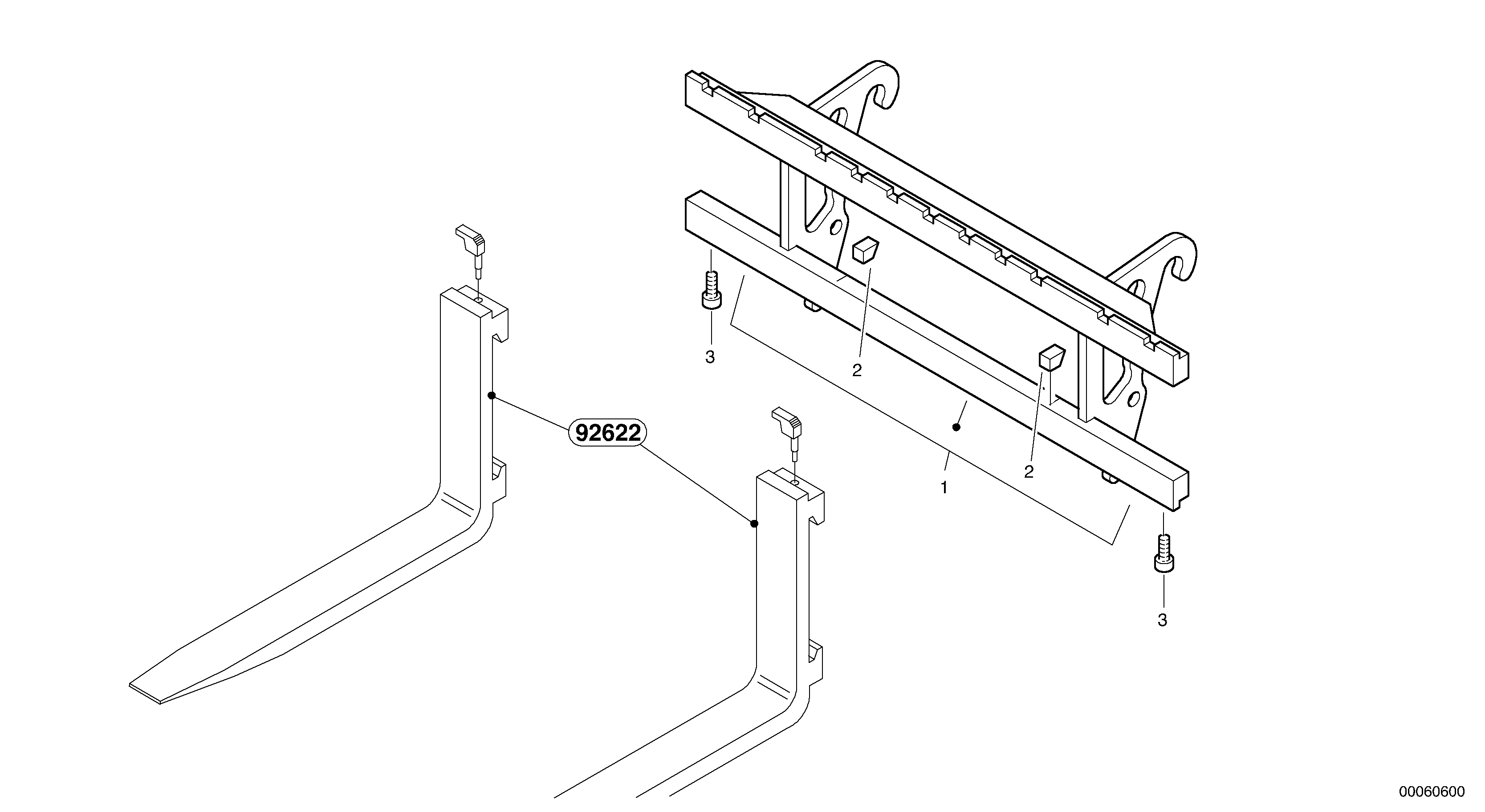 Fork lift attachment support — volvo parts diagram