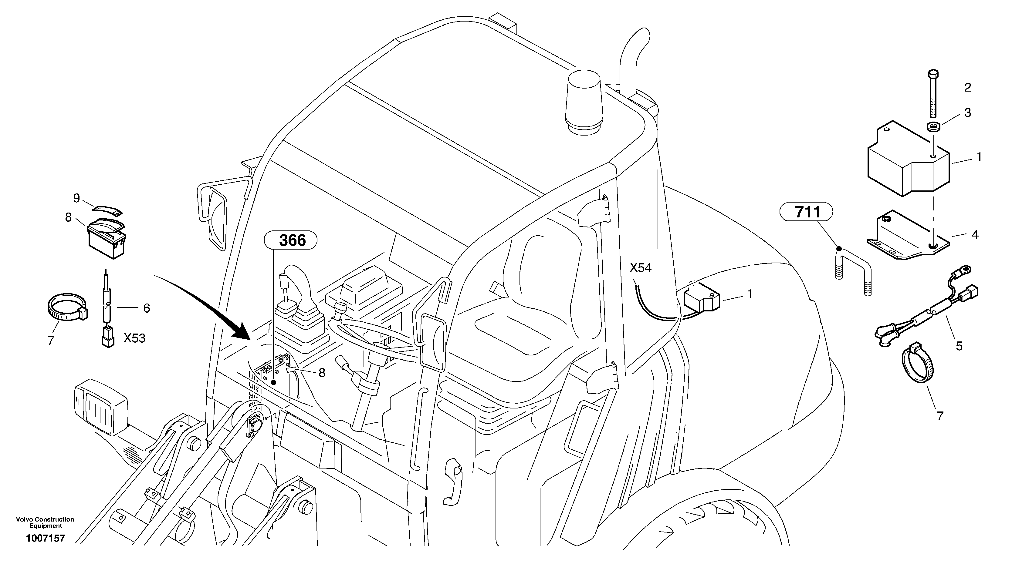 Back-up alarm, acoustic — volvo parts diagram