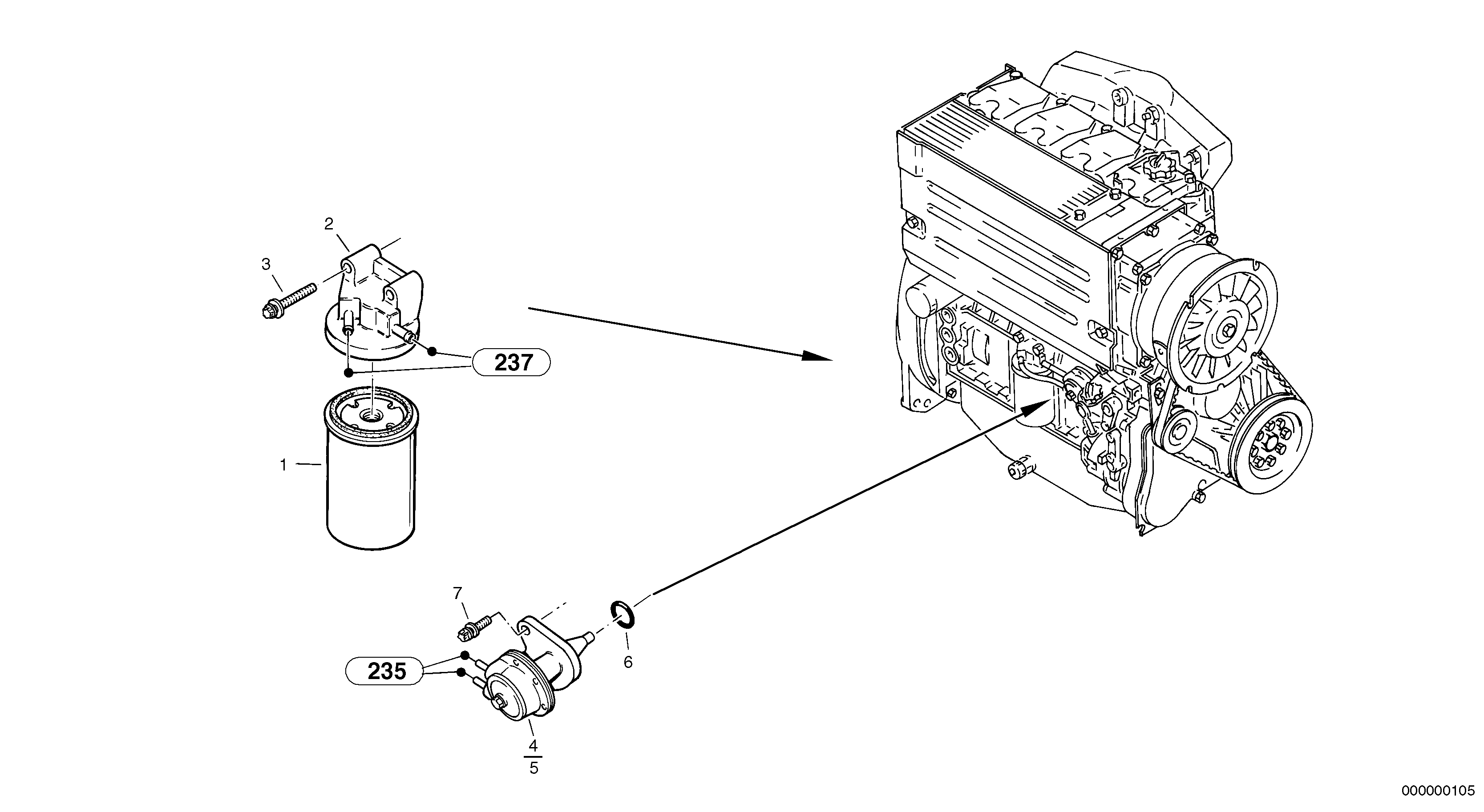 Fuel filter - Feed pump — volvo parts diagram