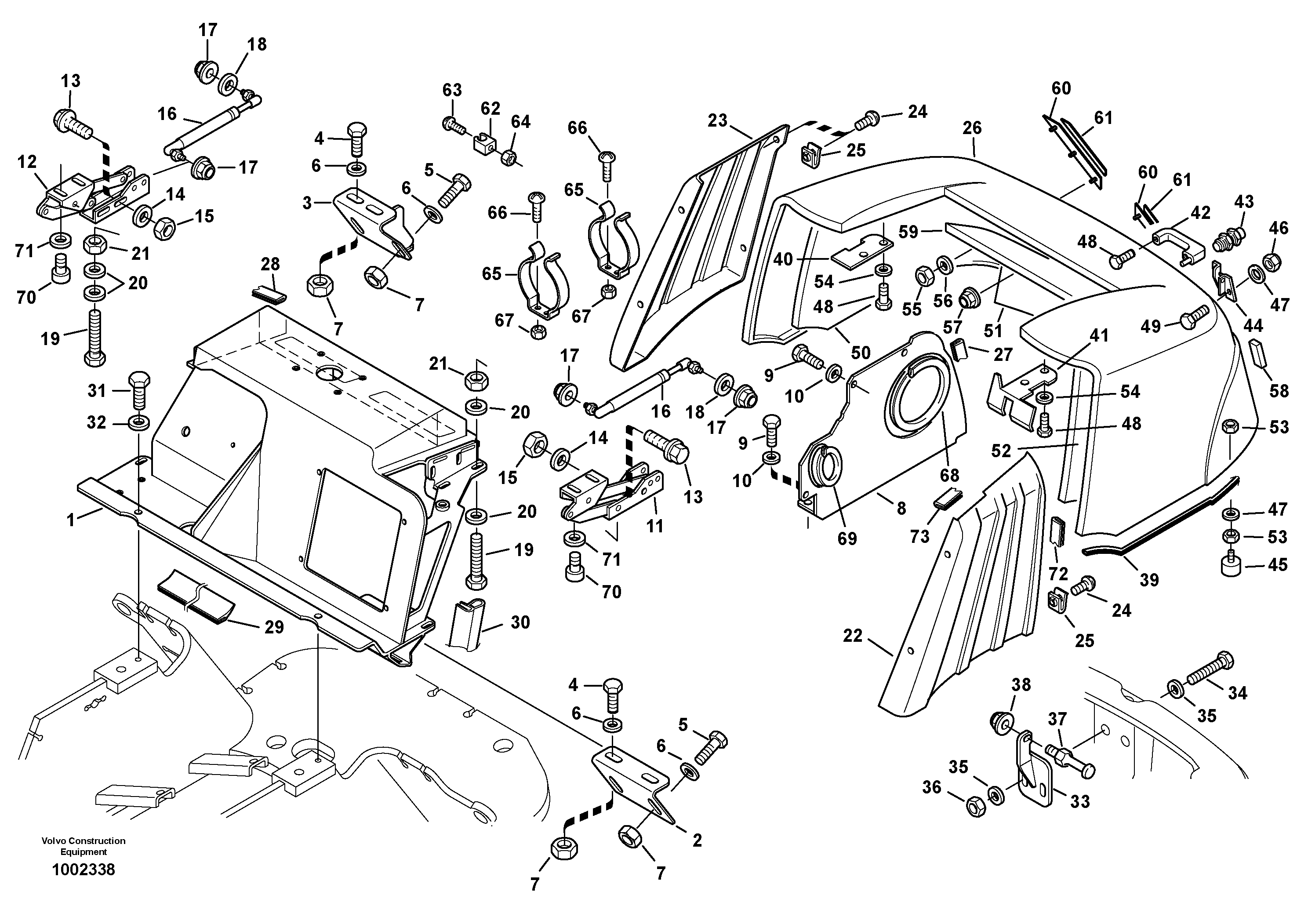Engine hood — volvo parts diagram