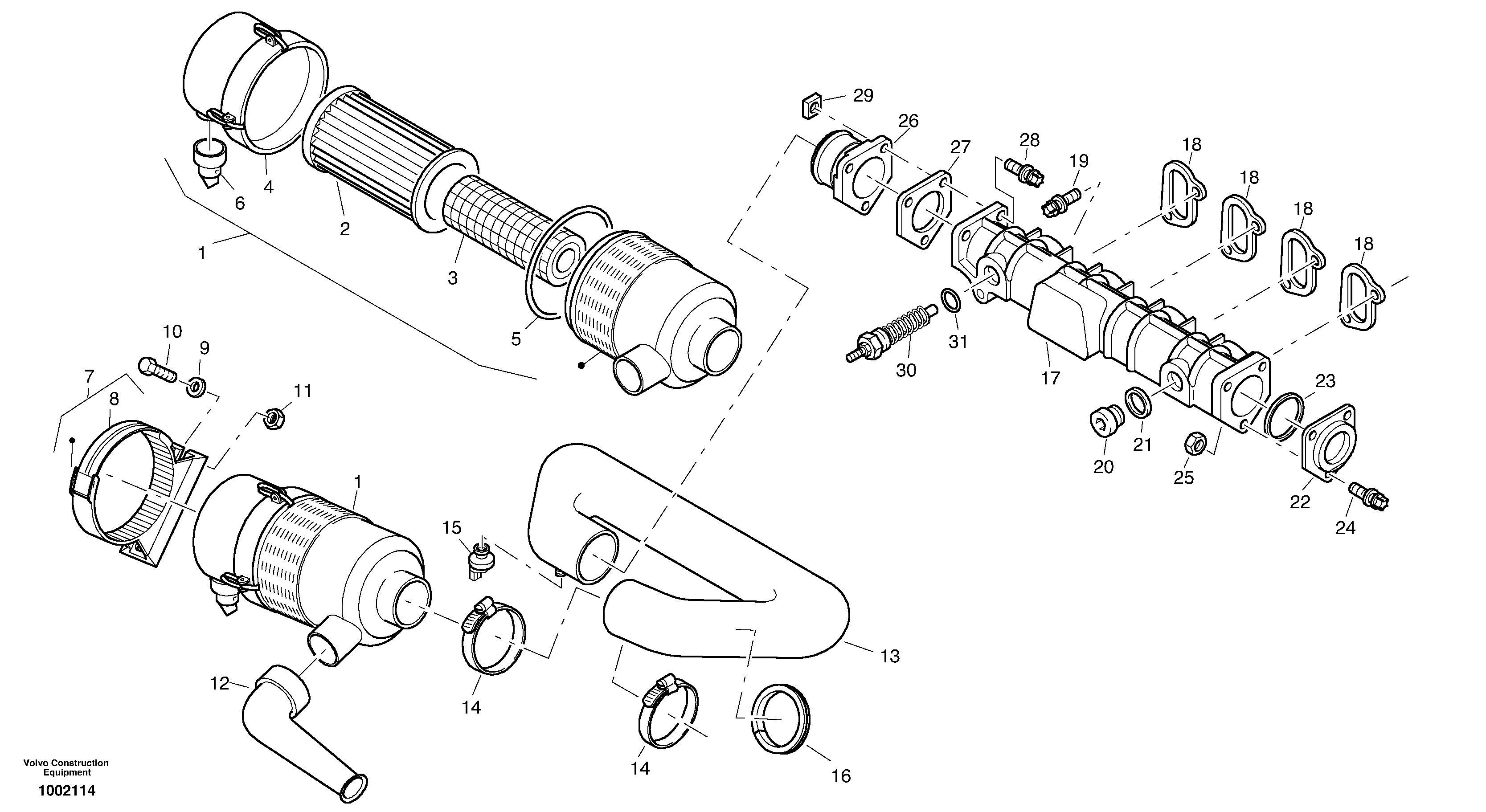 Suction system, filter — volvo parts diagram