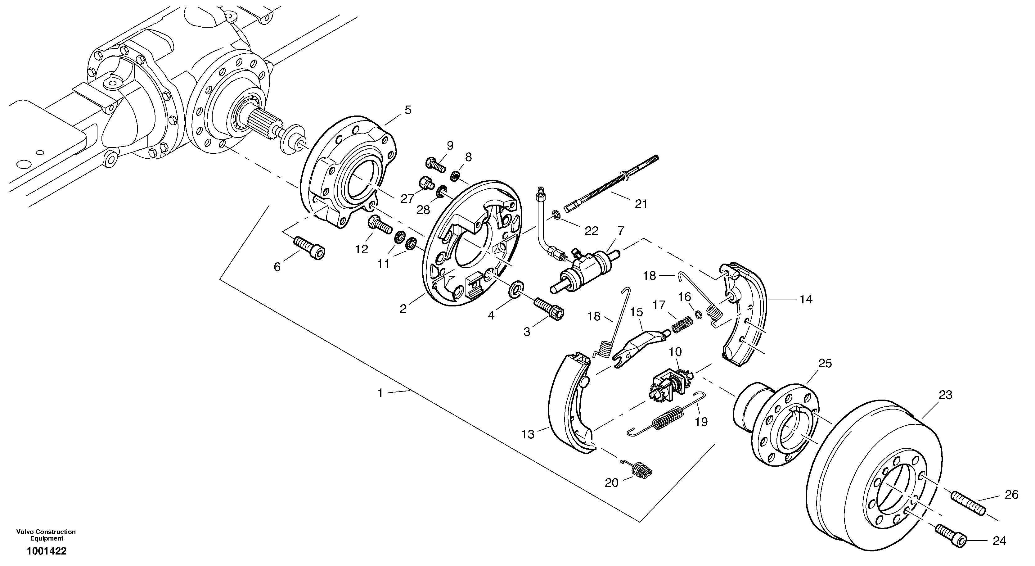 Central brake — volvo parts diagram