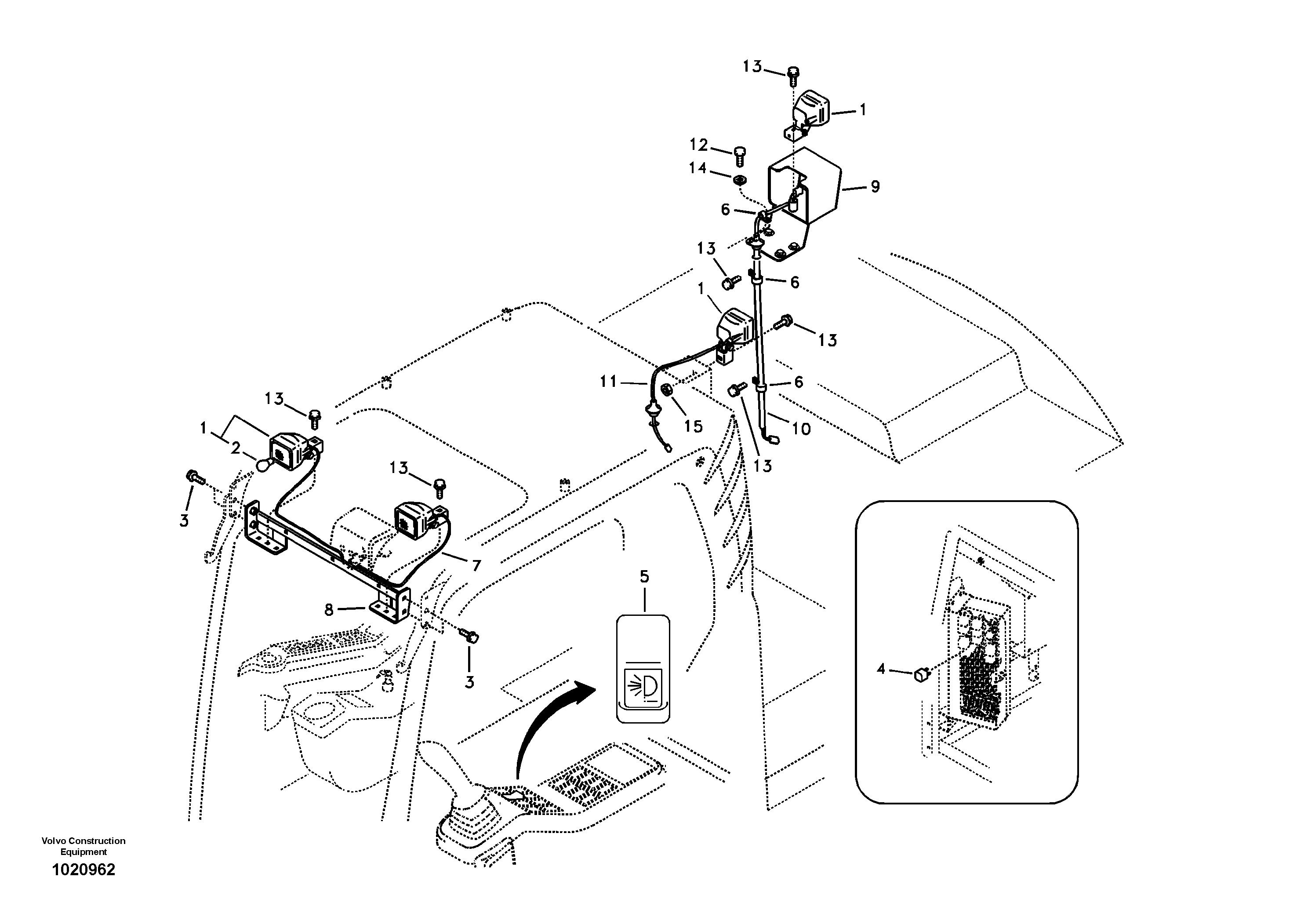 Work lights, extra — volvo parts diagram