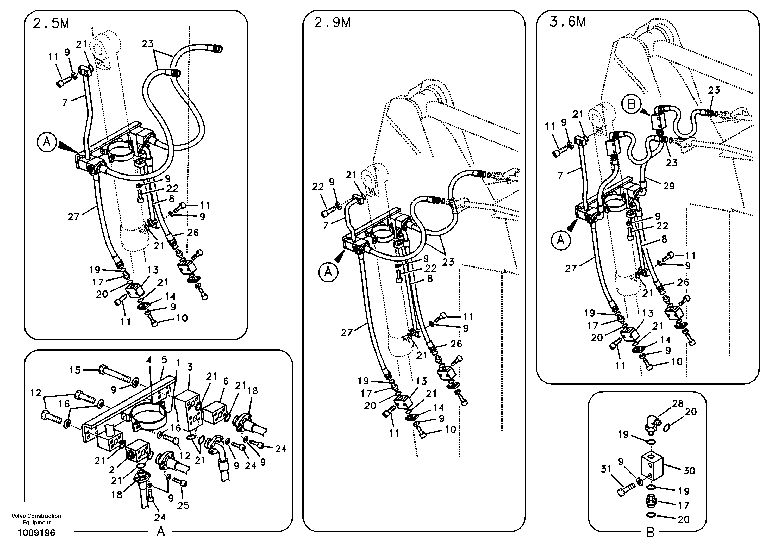 Working hydraulic, clamshell — volvo parts diagram