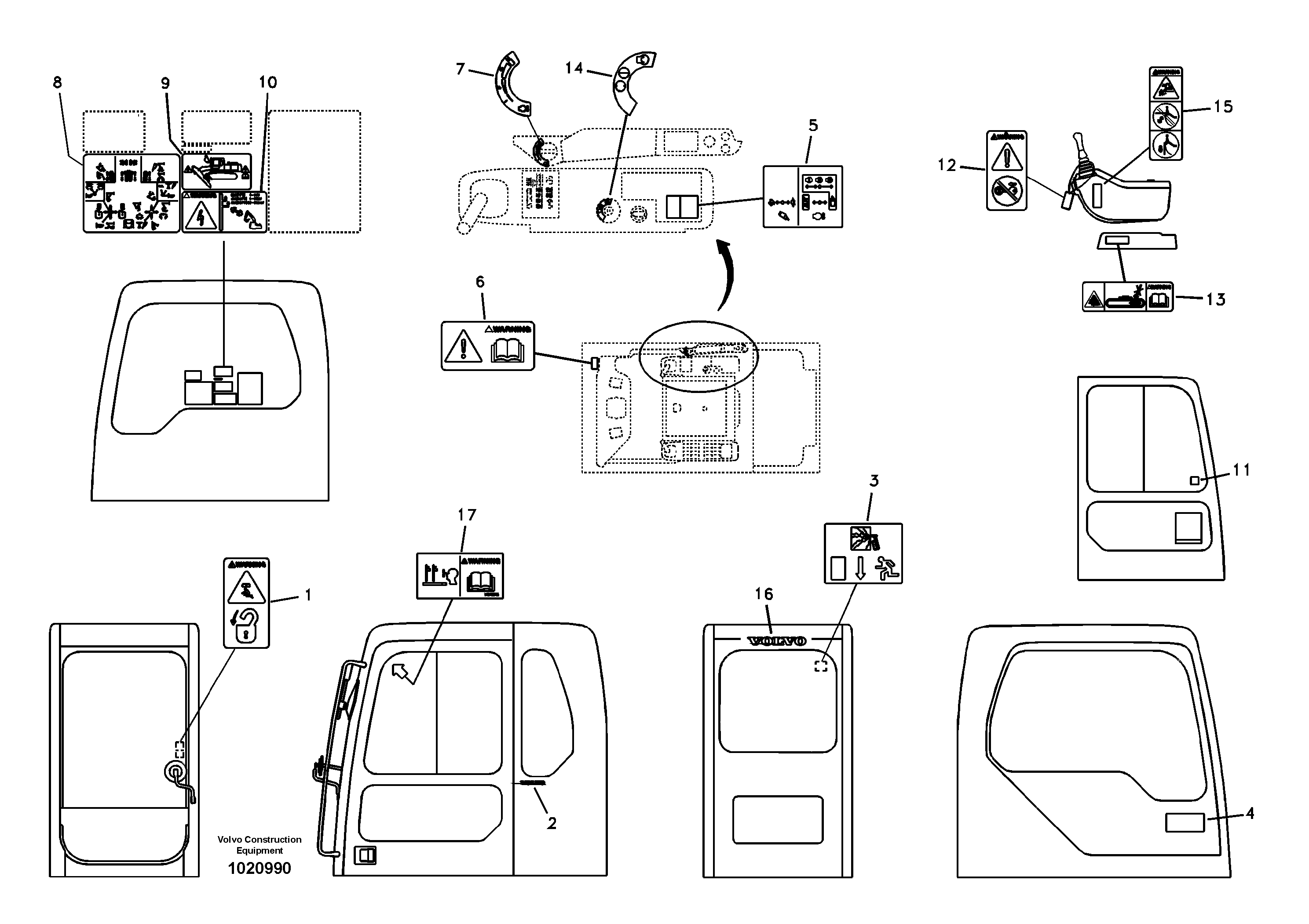 Decal, inner location — volvo parts diagram