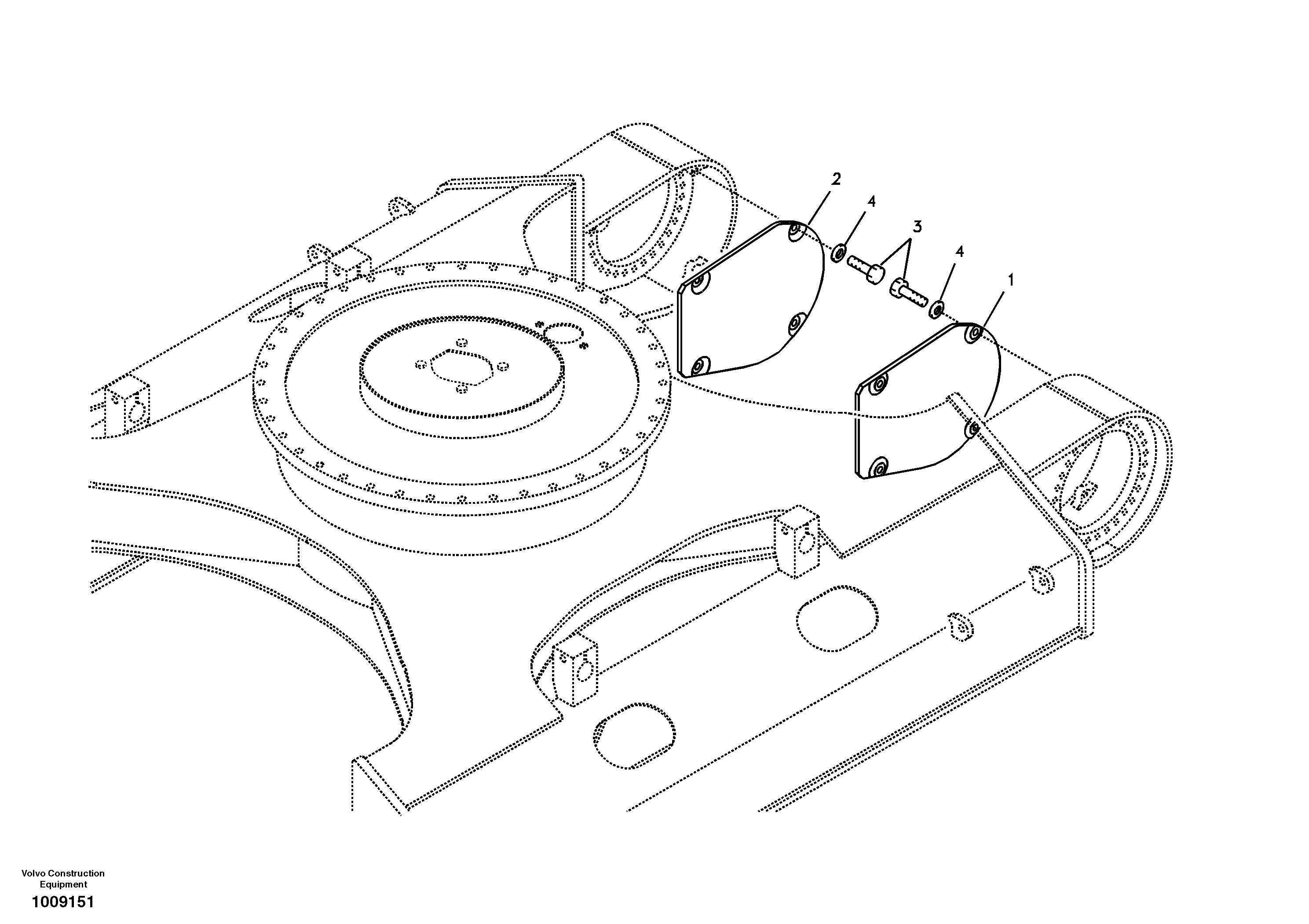 Protective plate for travel motor — volvo parts diagram