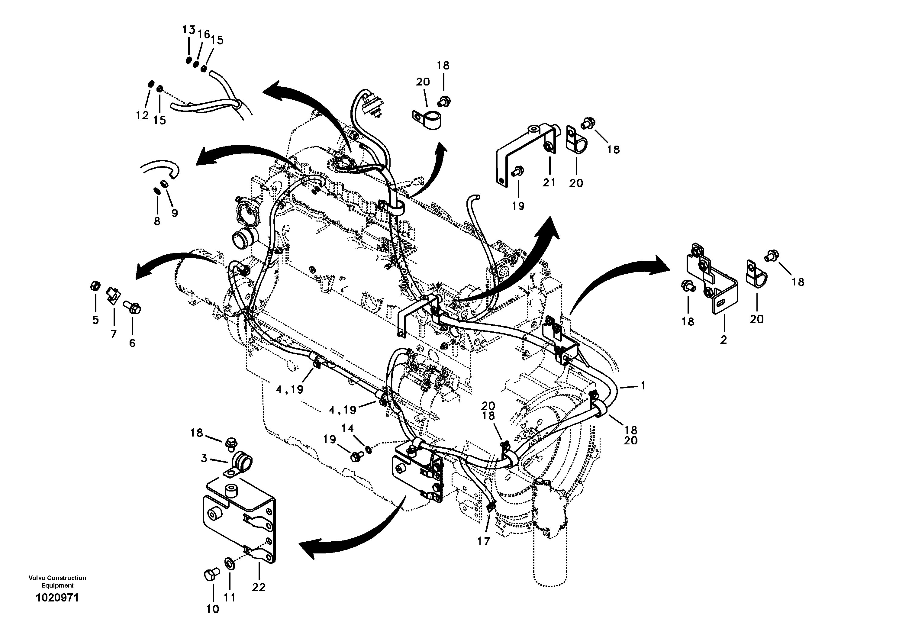 Cable harness, engine — volvo parts diagram
