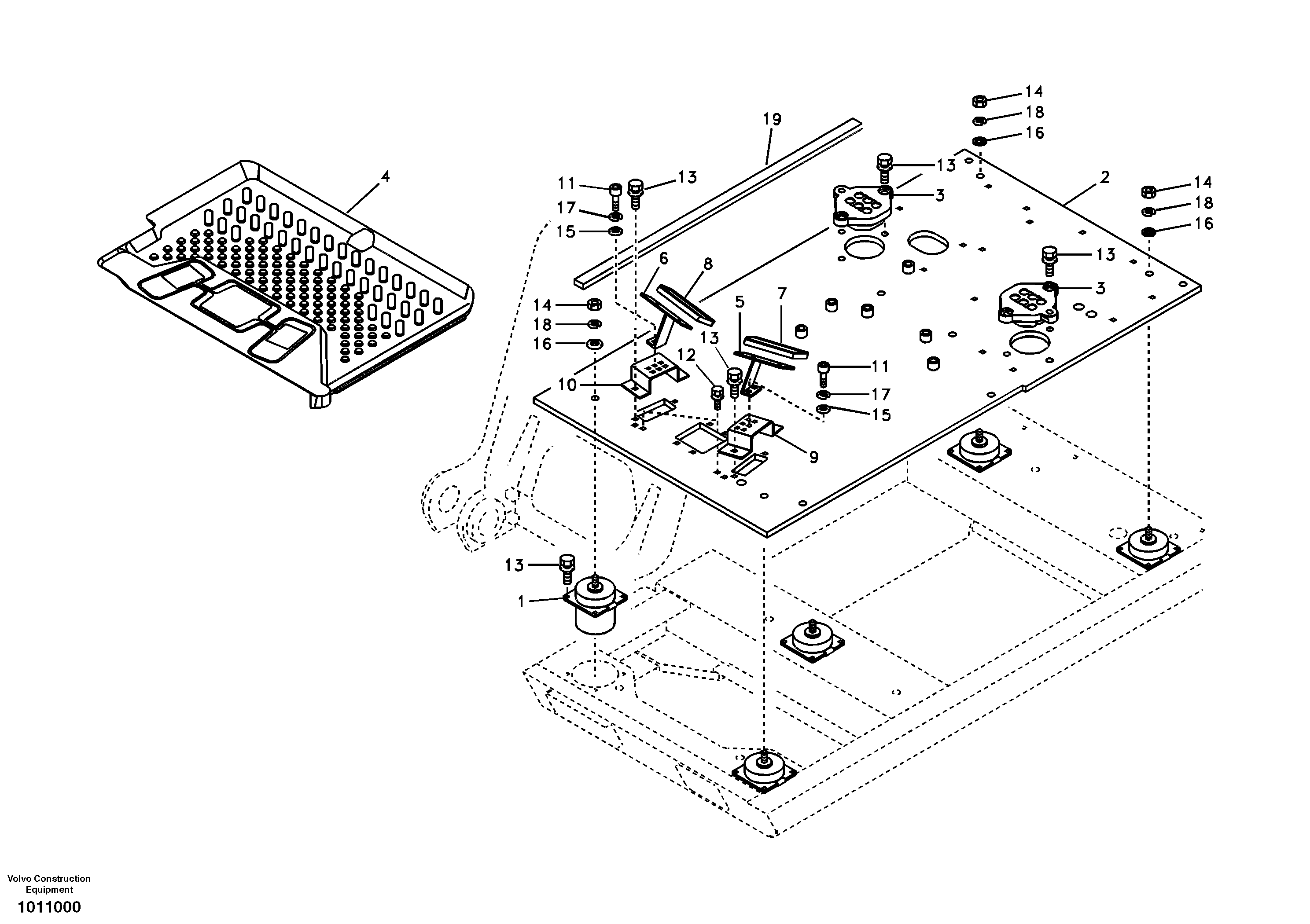 Cabin floor — volvo parts diagram
