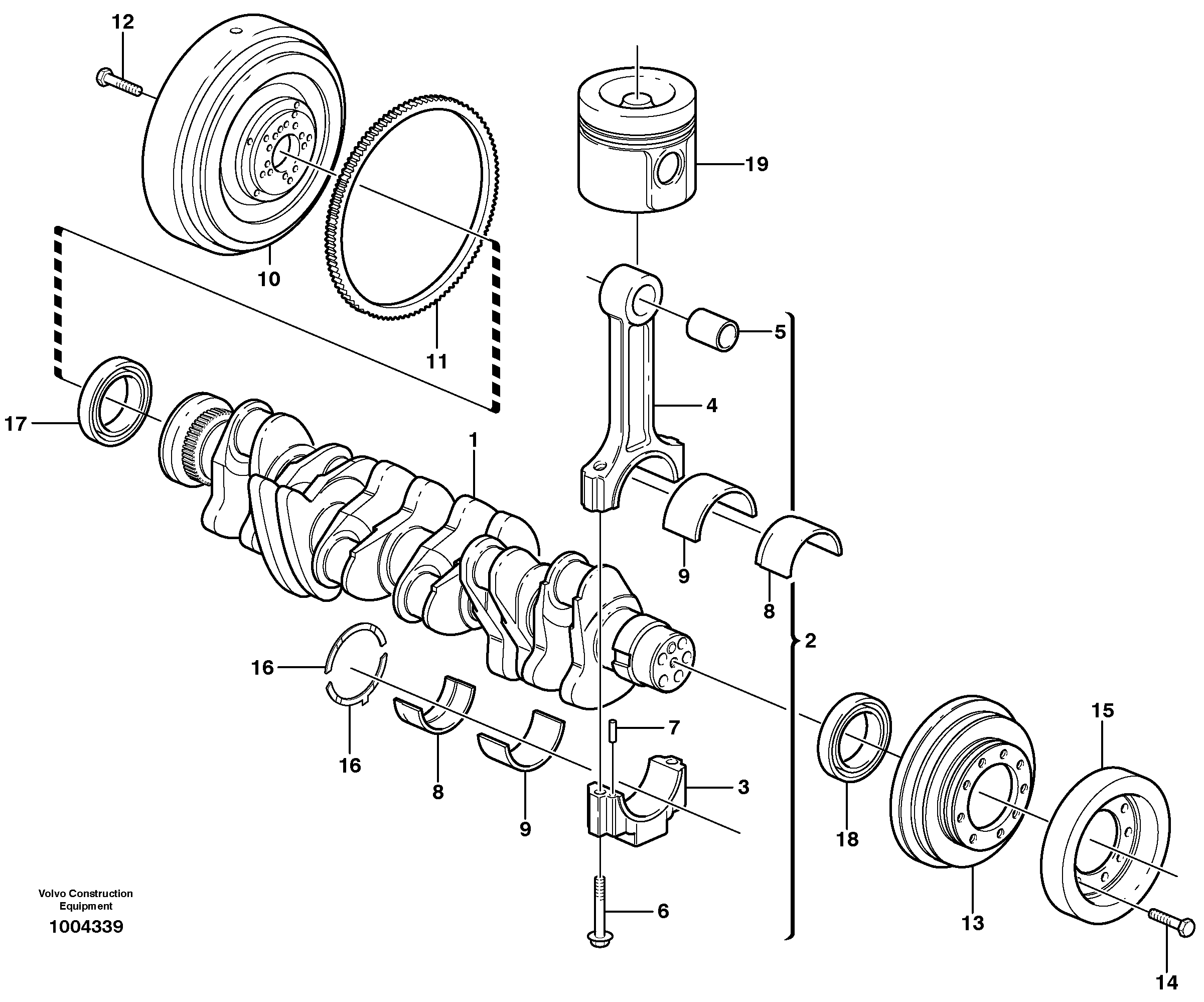 Crankshaft and related parts — volvo parts diagram