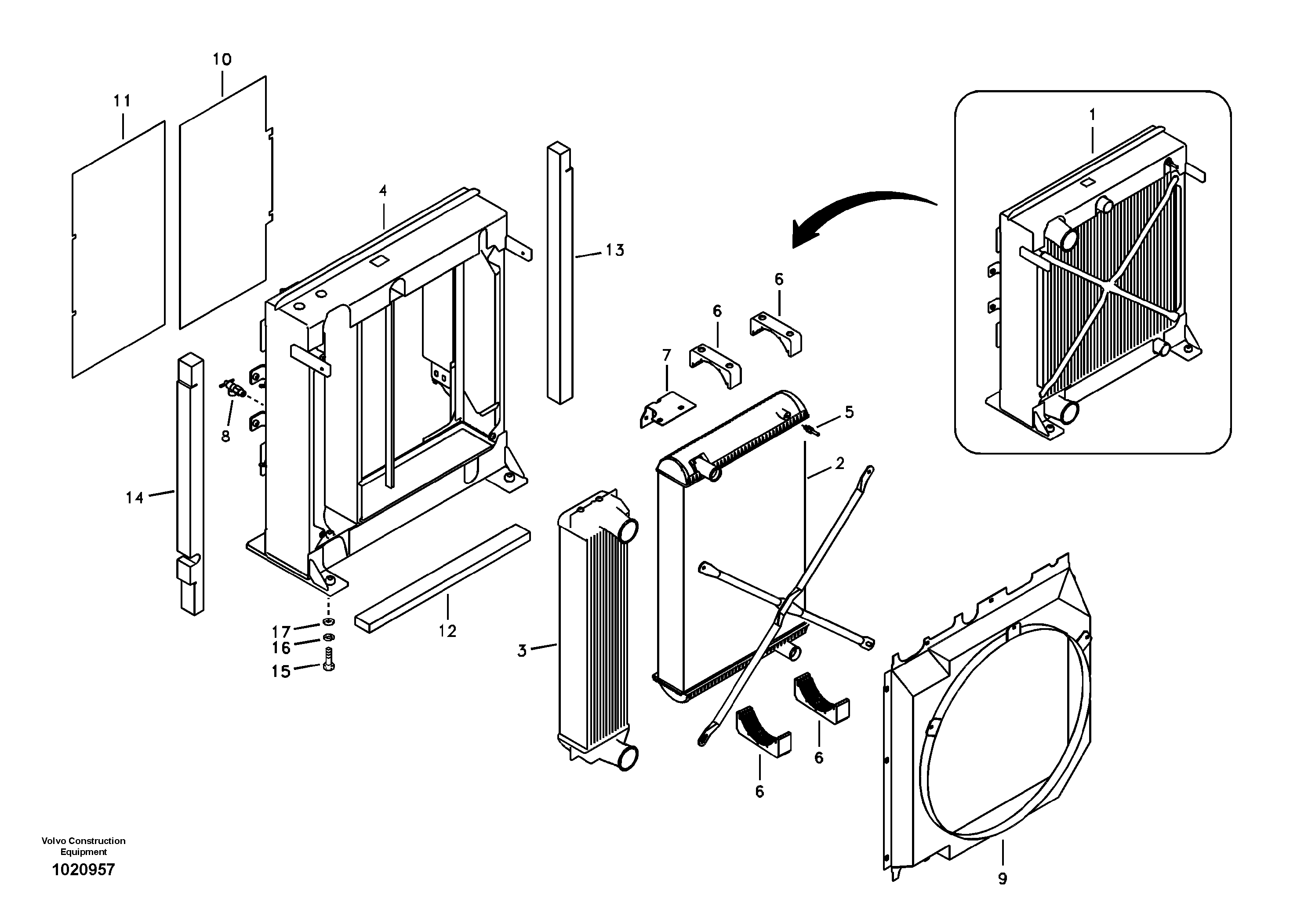 Radiator — volvo parts diagram