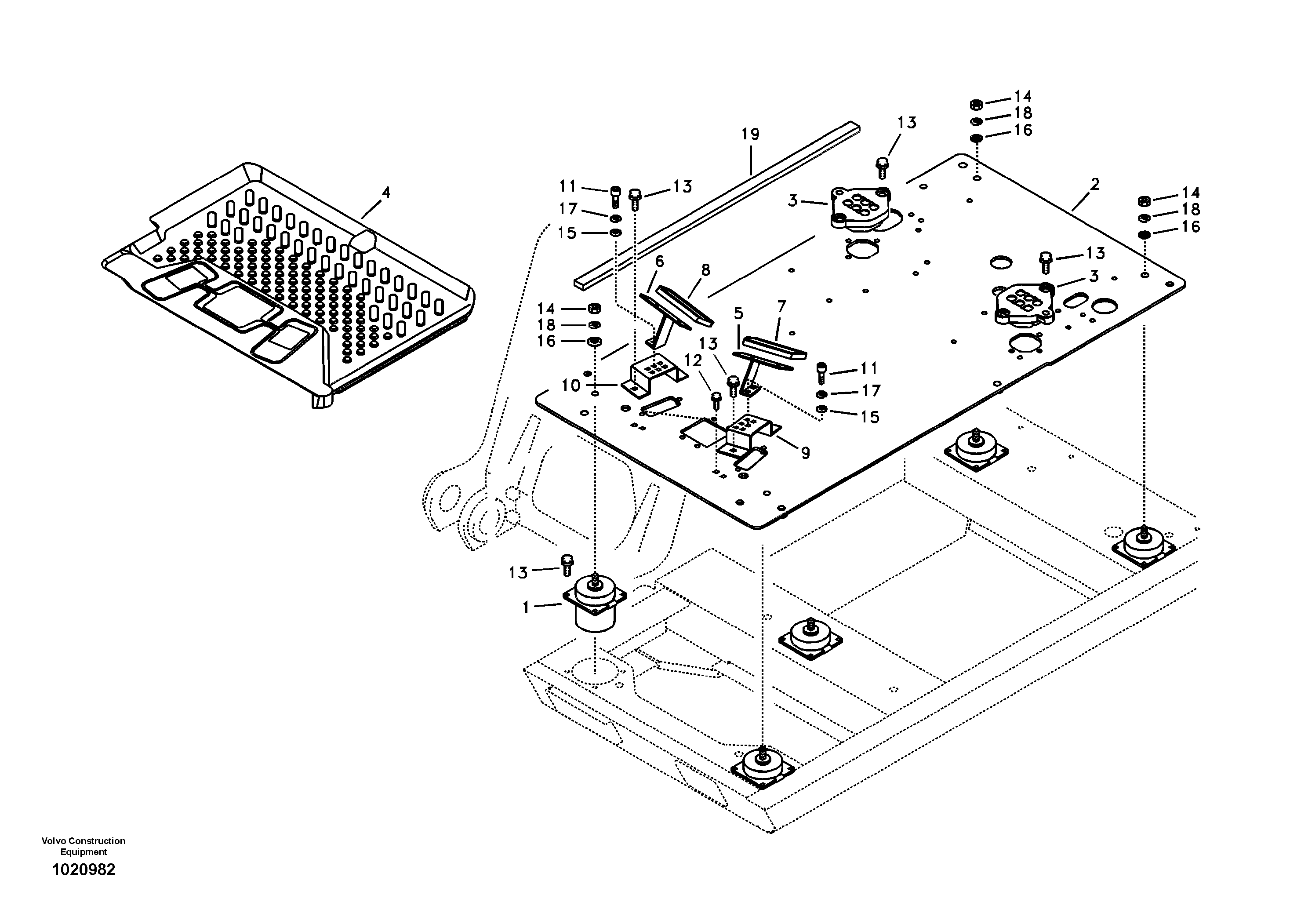 Cabin floor — volvo parts diagram