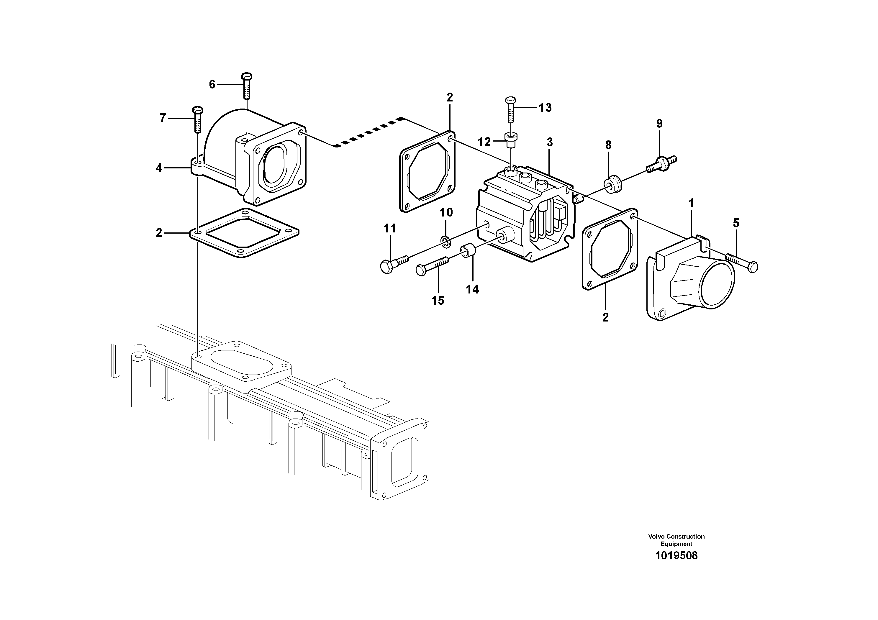 Pre-heater with fitting parts — volvo parts diagram