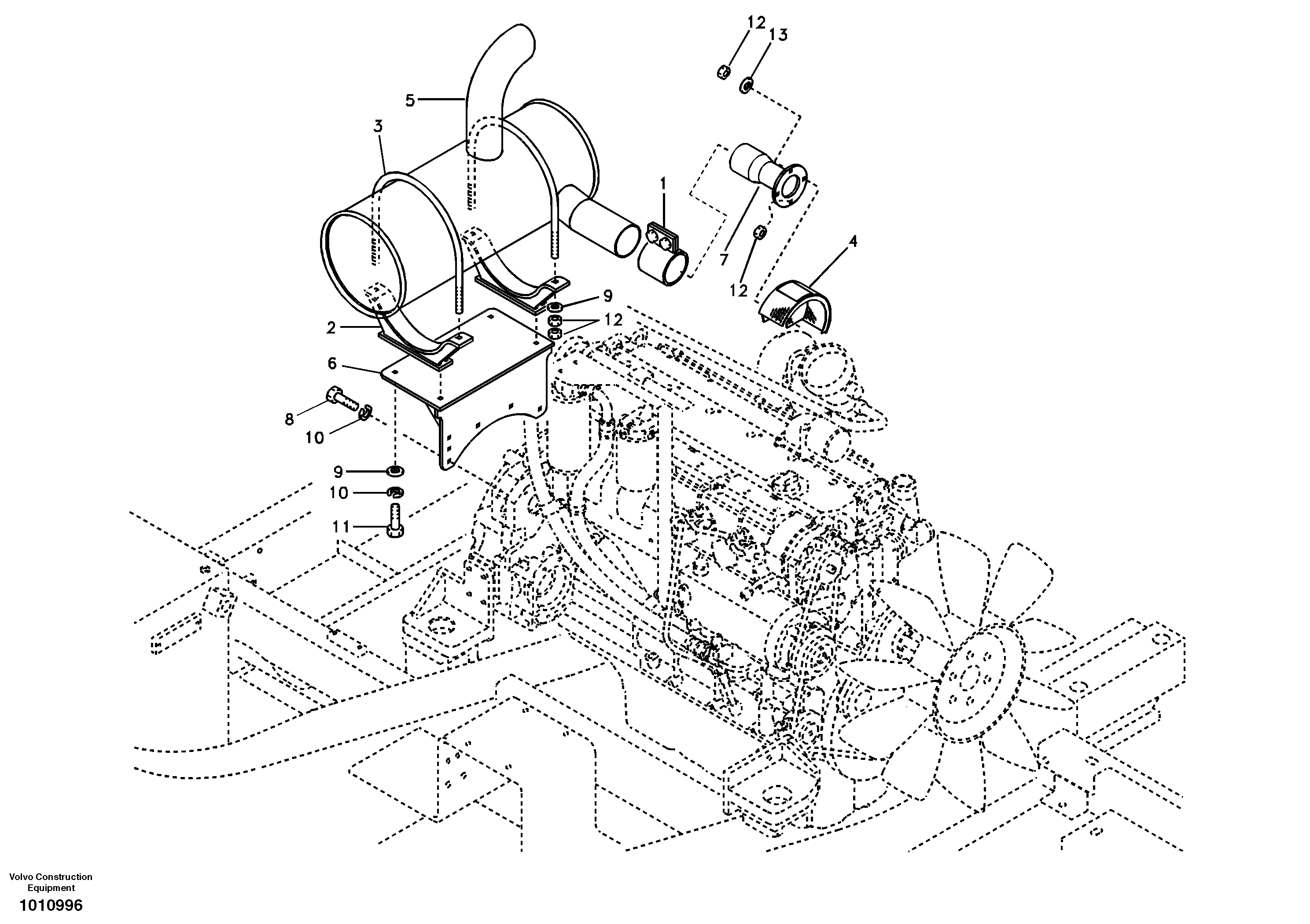 Exhaust system — volvo parts diagram