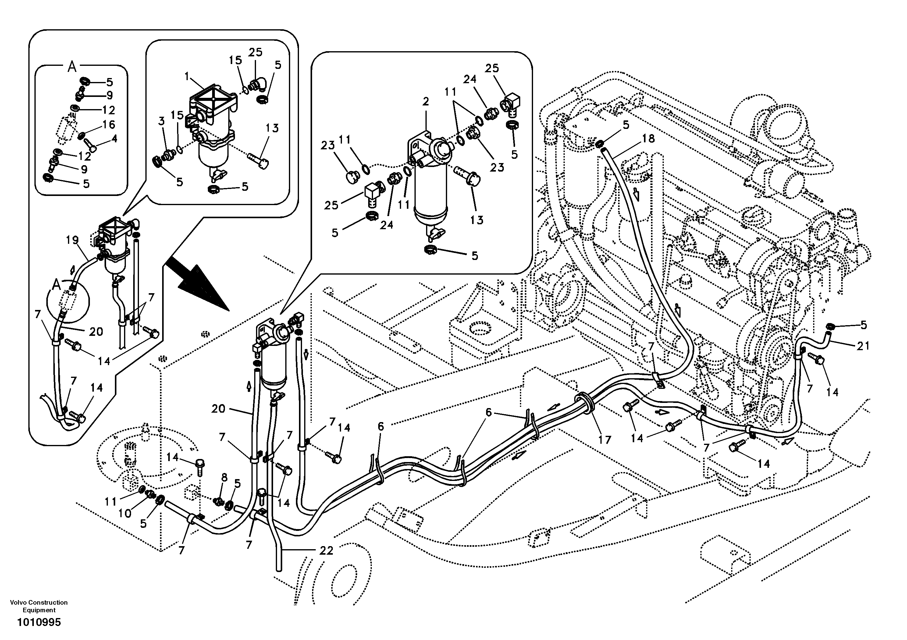 Fuel pipe - Fuel tank — volvo parts diagram