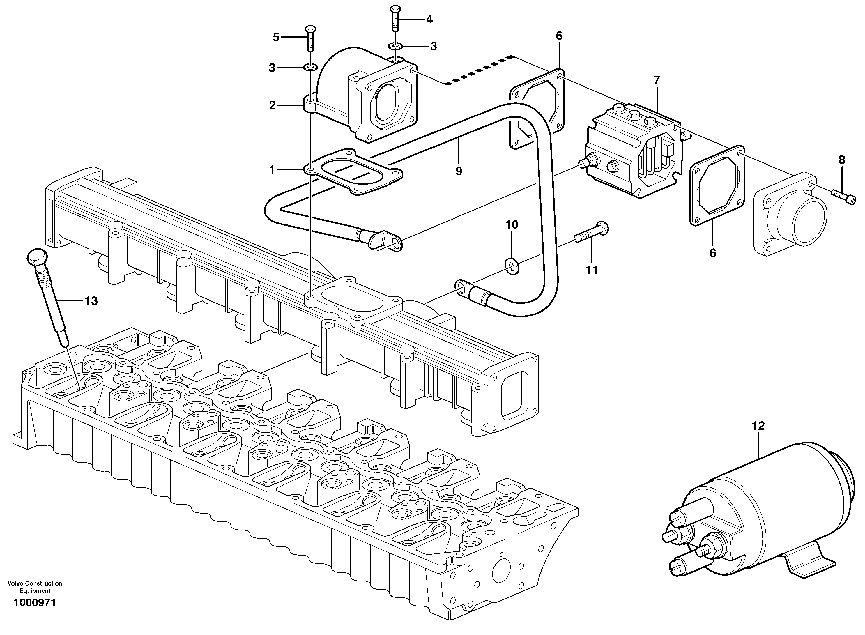 Pre-heater with fitting parts — volvo parts diagram
