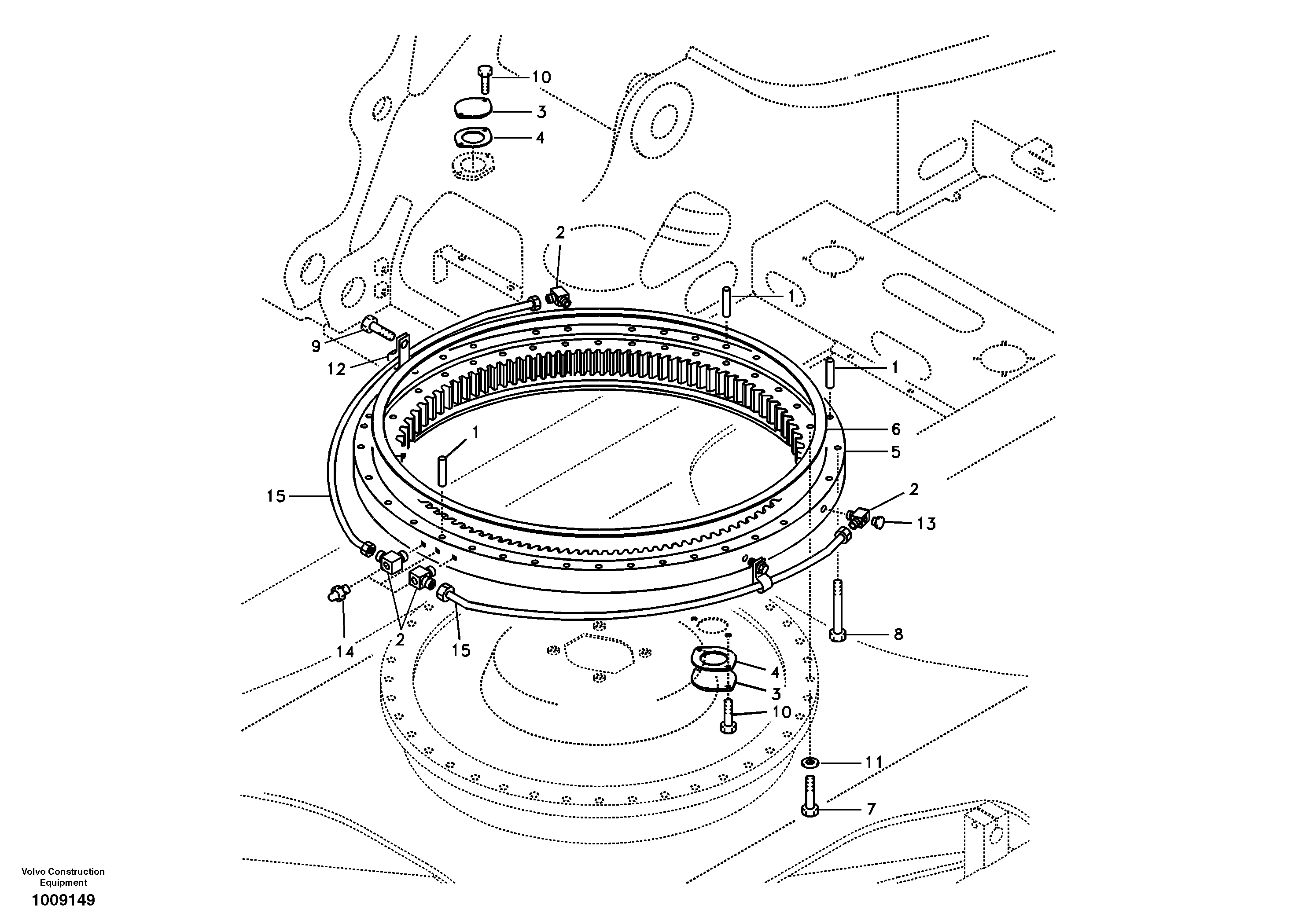 Swing system — volvo parts diagram