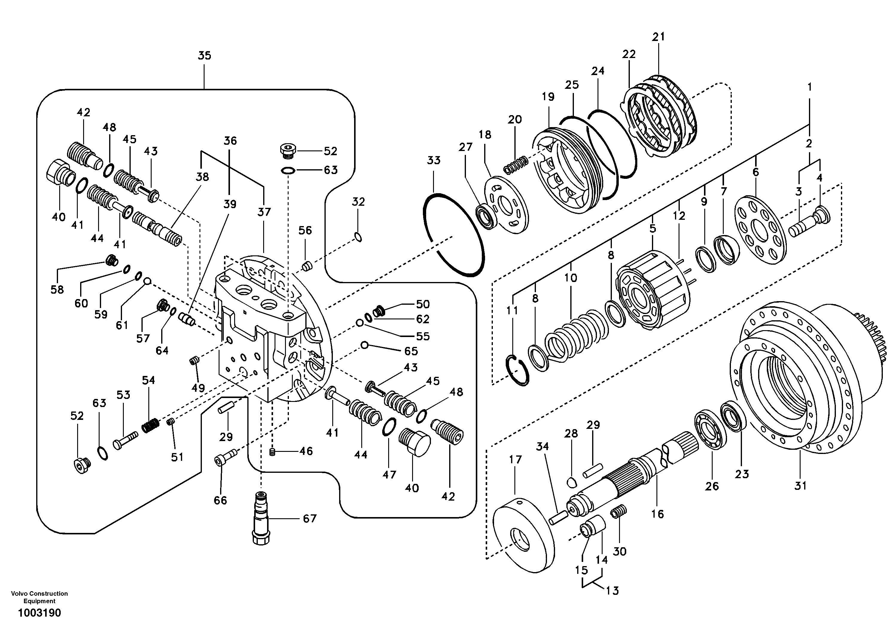 Travel motor — volvo parts diagram